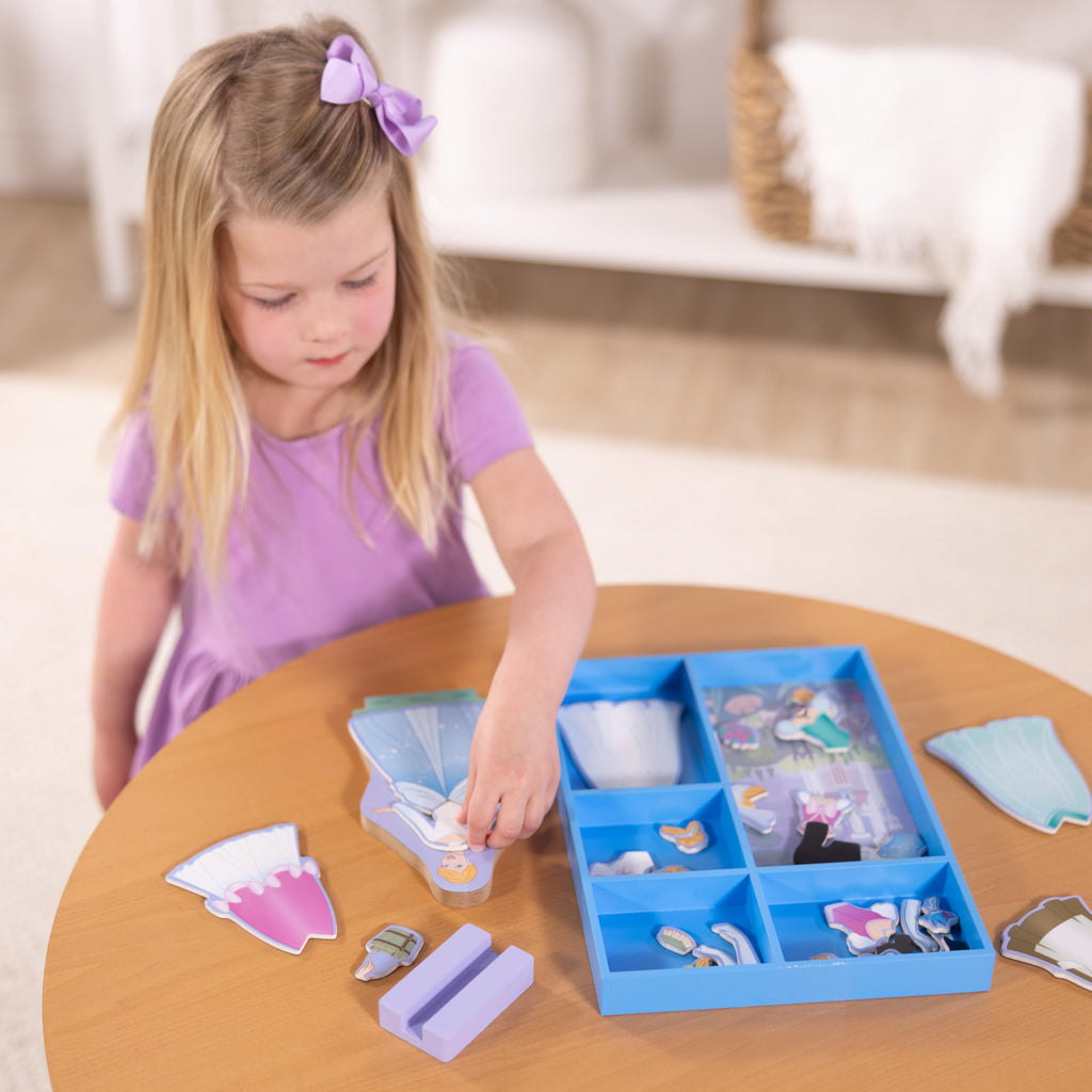 Melissa & Doug Disney Princess Ariel Magnetic Dress-Up Wooden Doll Pretend Play Set (30+ Pieces)