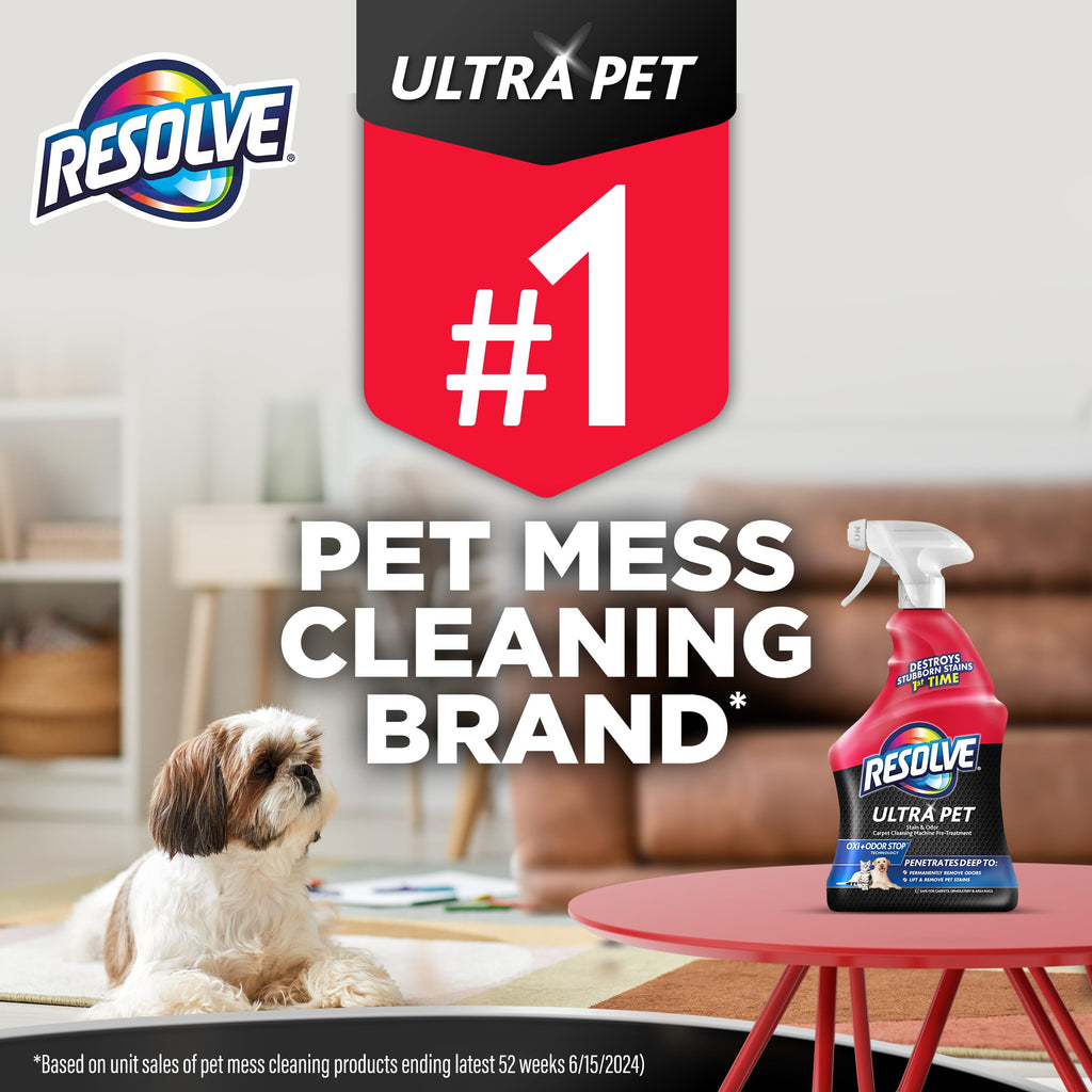 Resolve Ultra Pet Carpet Cleaner Spray – for Removal of Pet Stains & Odors, 32oz | Removes Pet Stains & Odors