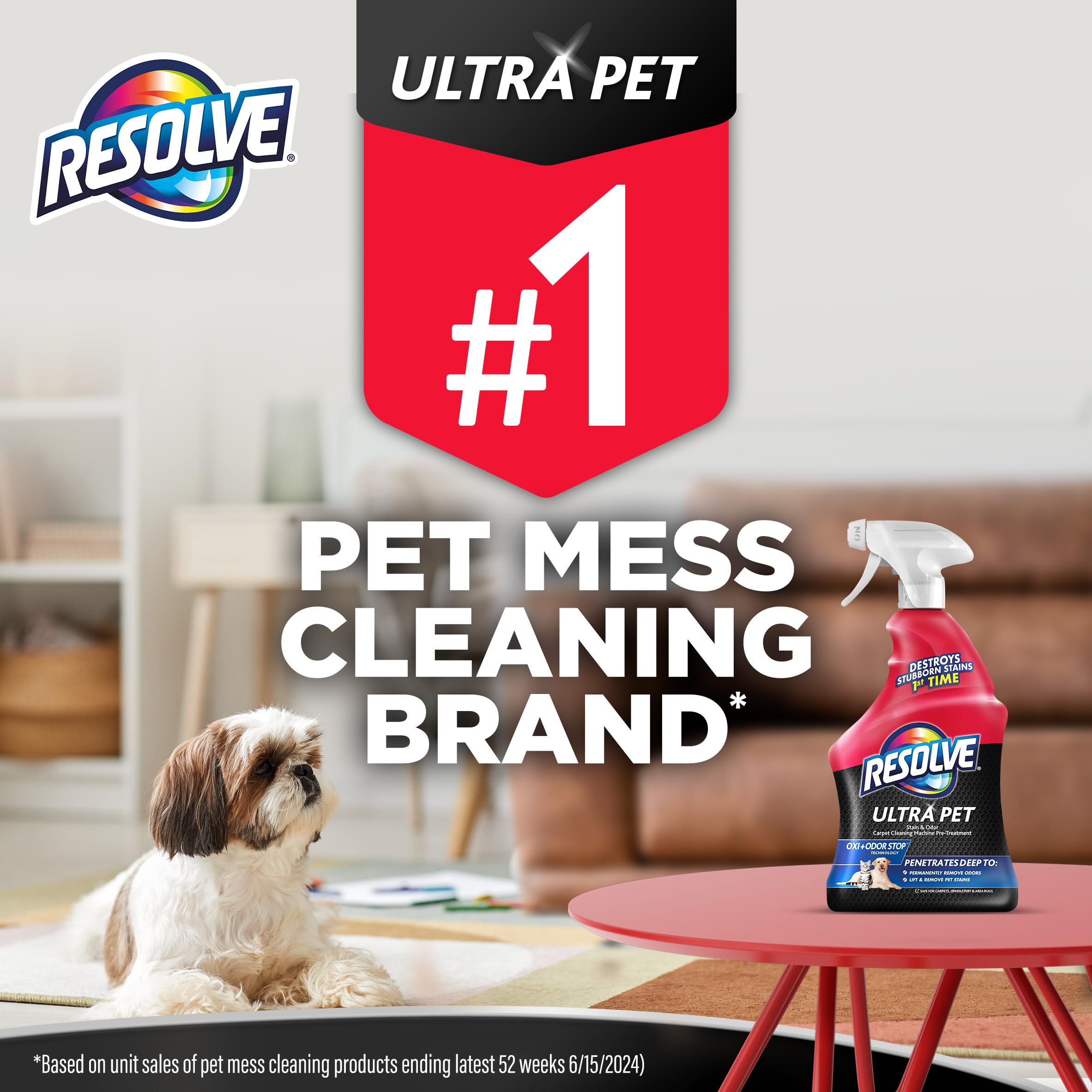 Resolve Ultra Pet Carpet Cleaner Spray – for Removal of Pet Stains & Odors, 32oz | Removes Pet Stains & Odors
