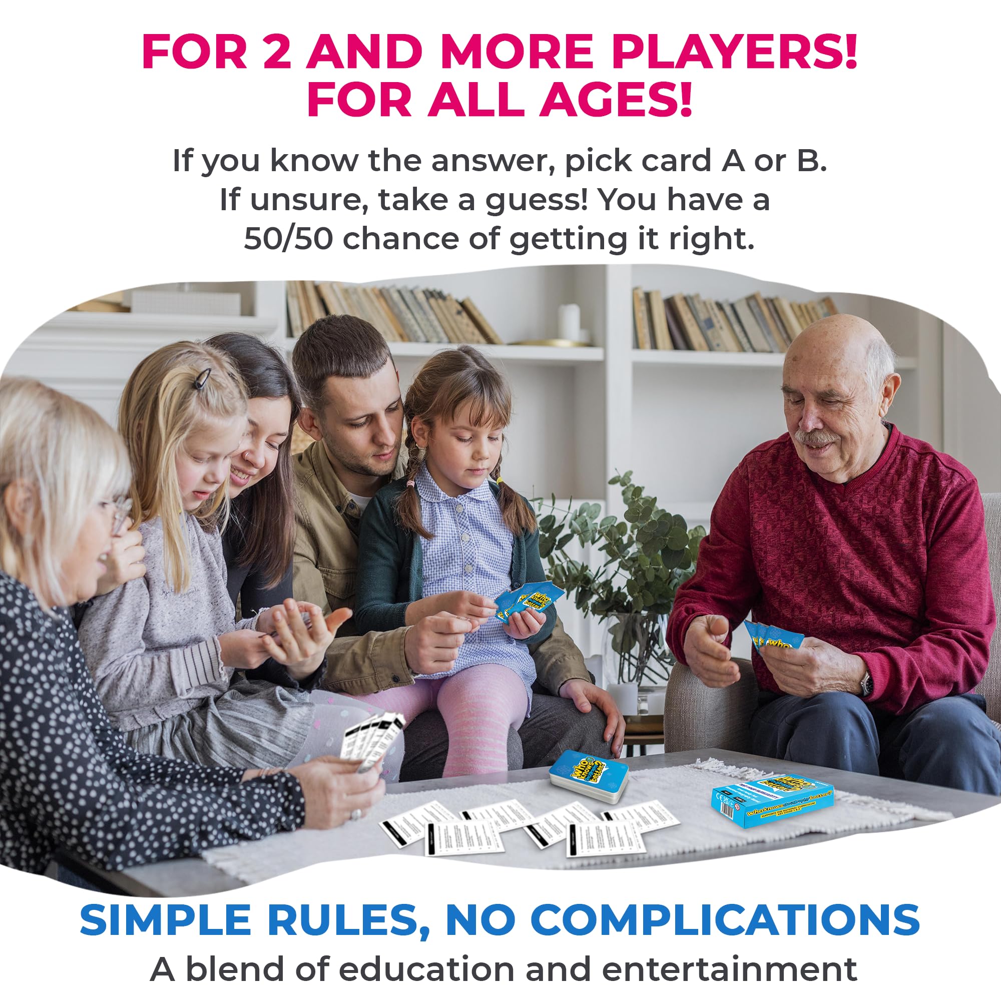 Family Board Games for Kids and Adults - Trivia Card Games for Kids 8-12 and Adults - Who Knows Me Better for Family Game Night - 500+ Facts Questions from Ages 6-8 — Fun Travel Car Activities for 5+