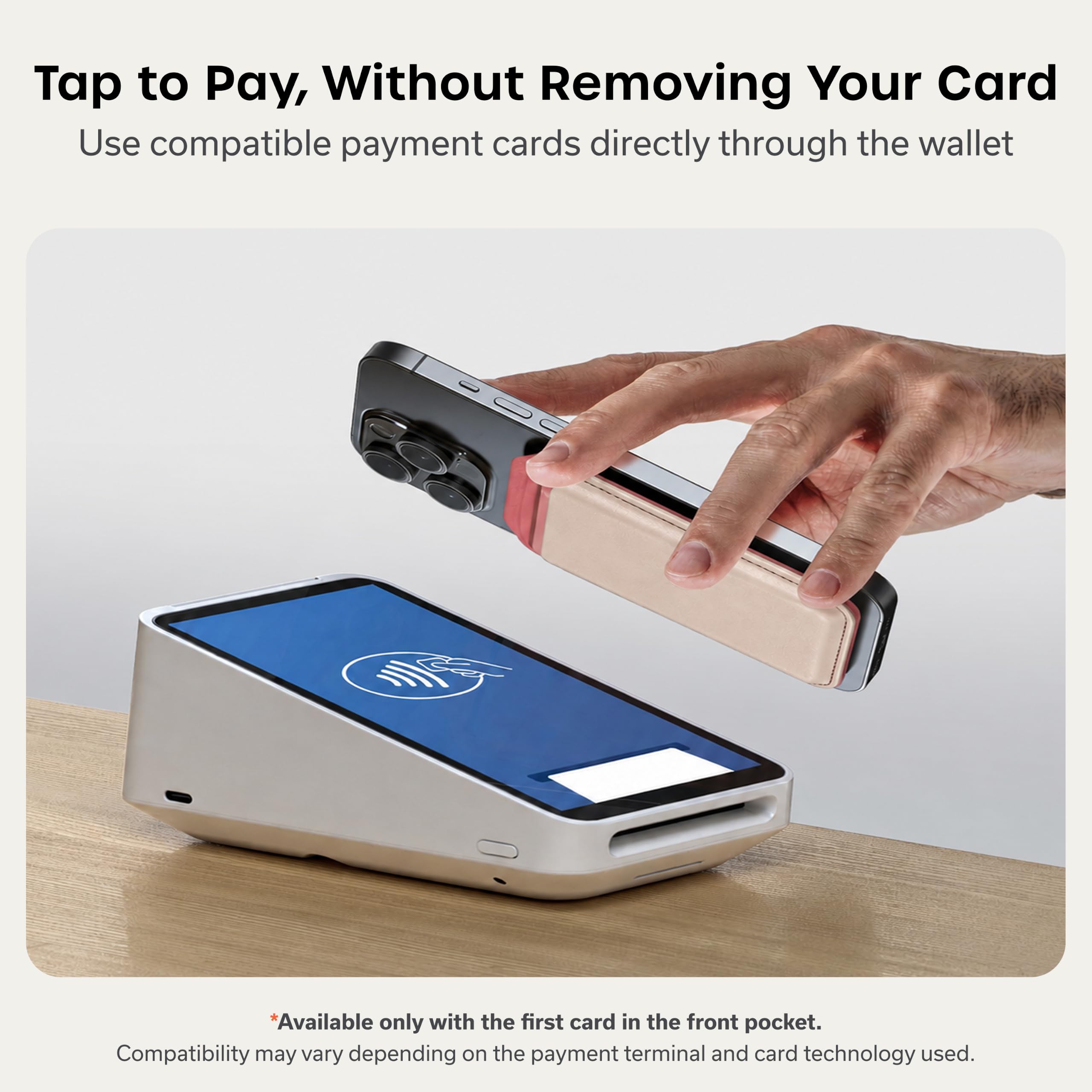 Satechi Magnetic Magsafe Wallet, Double Flap Stand Card Holder, 4 Slots with Front NFC Pass-Through, Adjustable Phone Attachment for iPhone 17/16/15/14/13/12, Travel Accessory