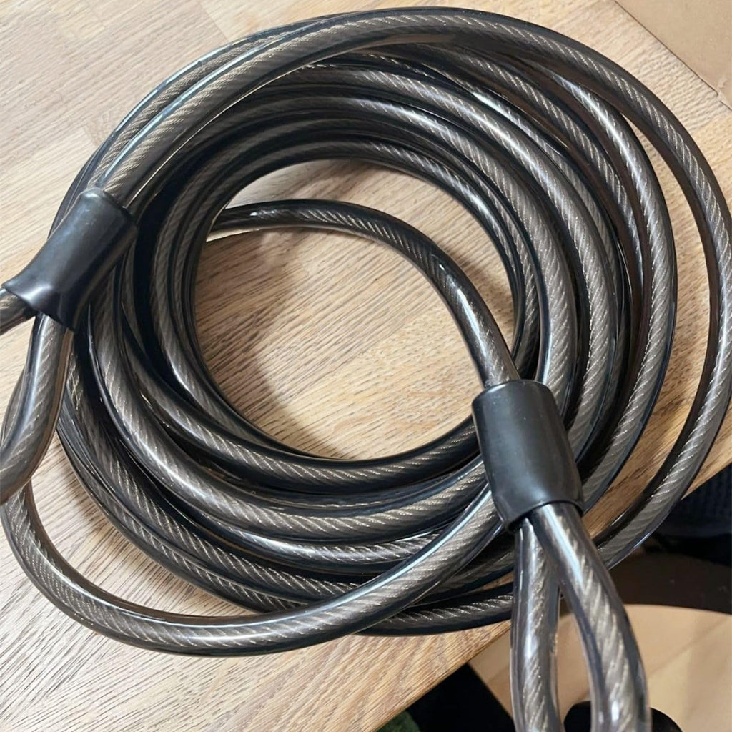 DELSWIN Security Steel Cable with Loops - 12mm (1/2 inch) Thick 4FT Heavy Duty Bike Lock Cable Vinyl Coated Braided Cables for U-Lock and Padlock