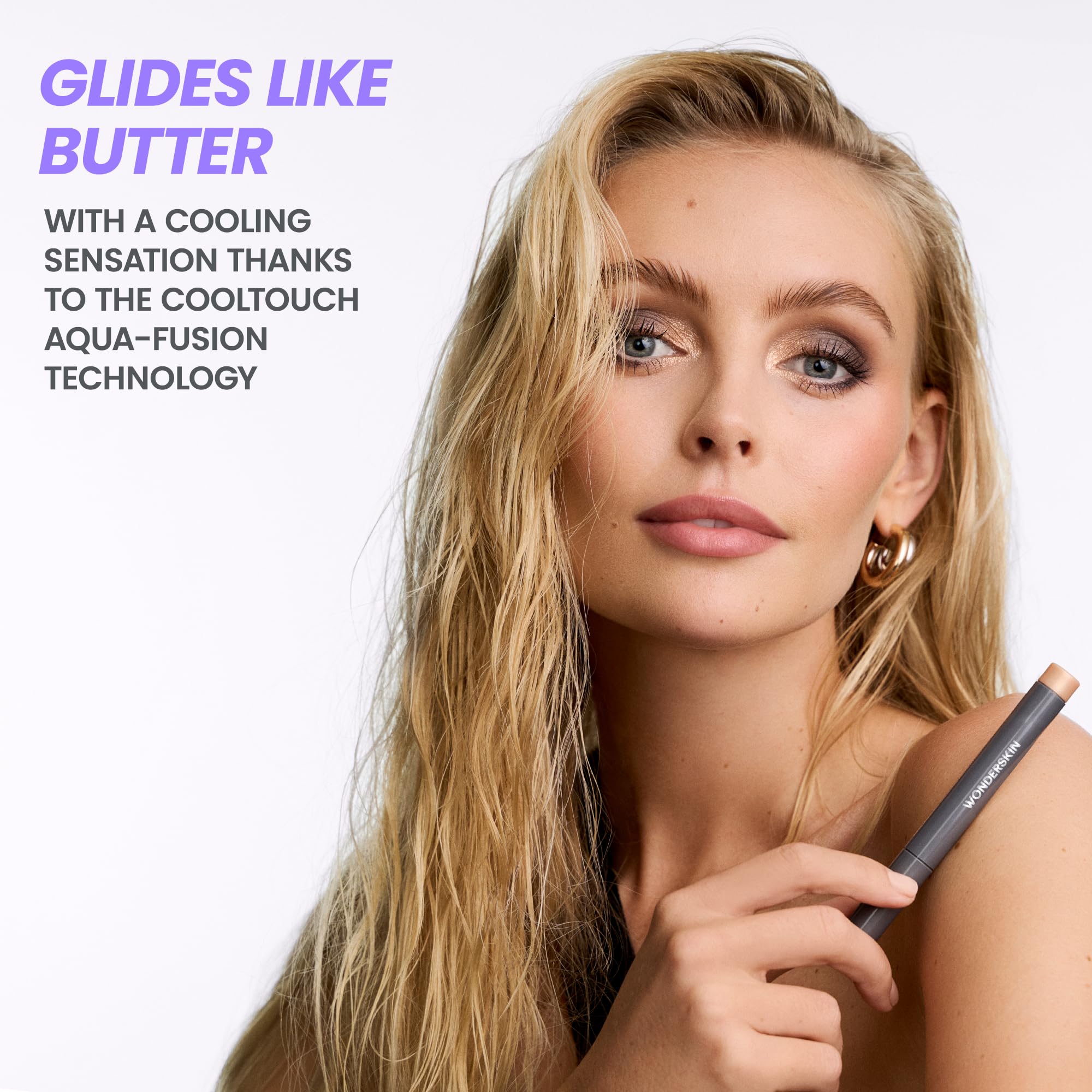 Wonderskin IYKYK Eyeshadow Stick - Longwear Eye Shadow Sticks, Budge-Proof and Waterproof Shimmer Eyeshadow Stick with Built-in Sharpener (Ash)