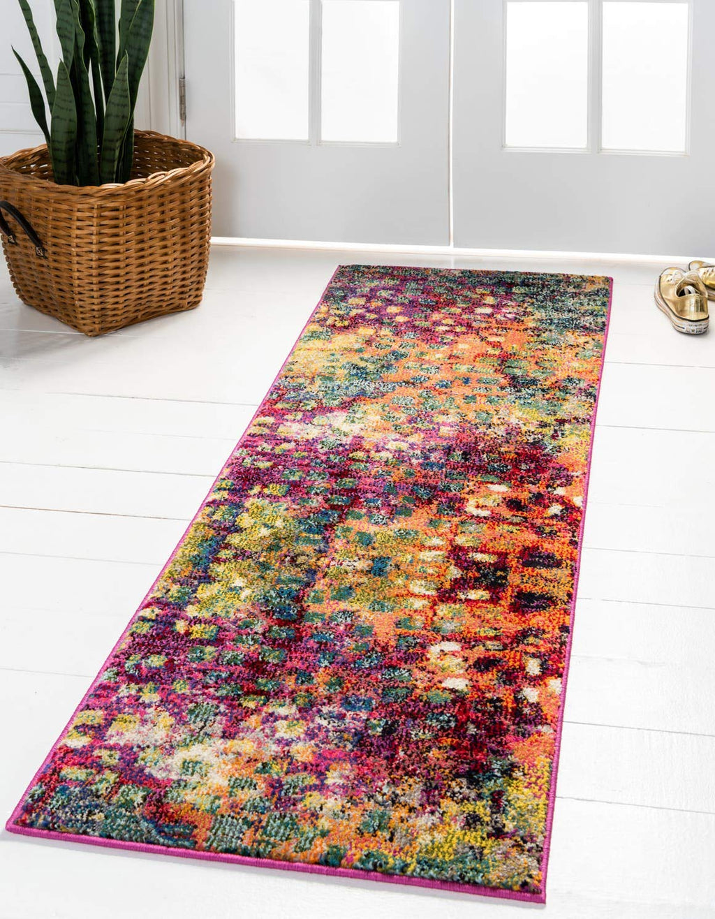 Unique Loom Jardin Collection Colorful, Vibrant, Abstract, Modern Area Rug (2' 0 x 3' 0 Rectangular, Multi/ Blue)
