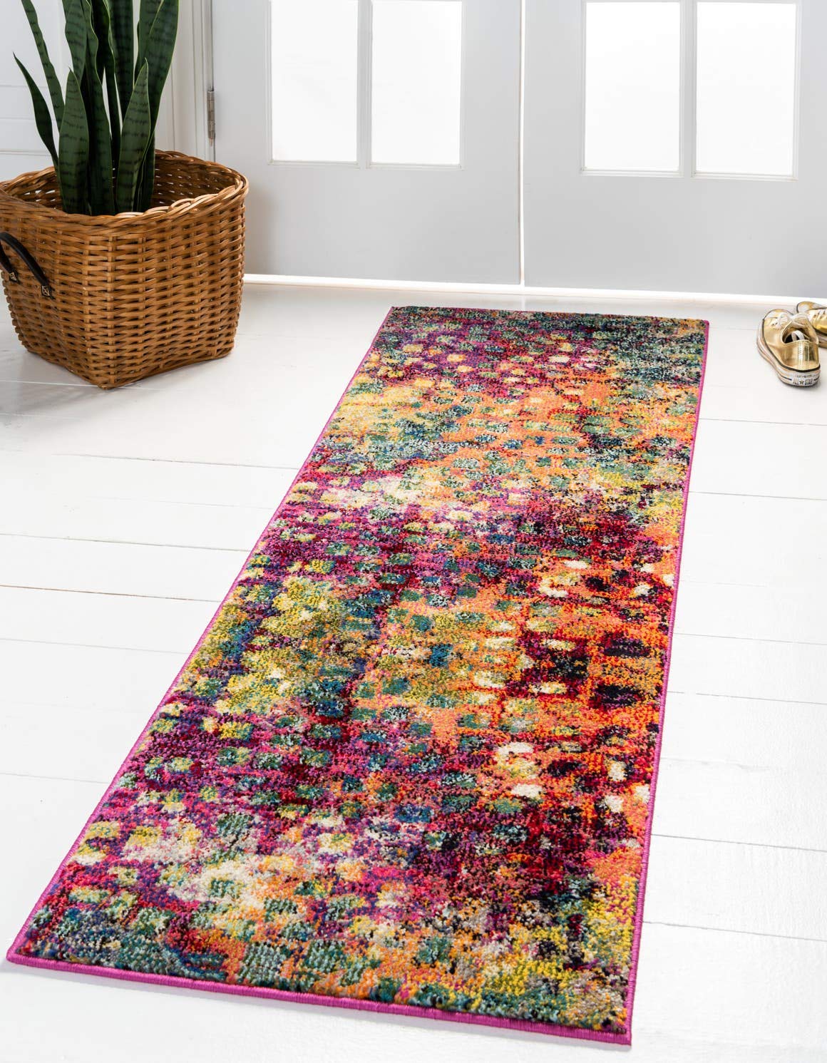 Unique Loom Jardin Collection Colorful, Vibrant, Abstract, Modern Area Rug (2' 0 x 3' 0 Rectangular, Multi/ Blue)