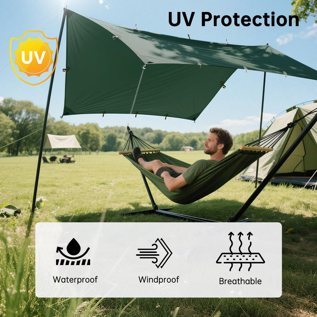 Free Soldier Waterproof Portable Tarp Multifunctional Outdoor Camping Traveling Awning Backpacking Tarp shelter Rain Tarp