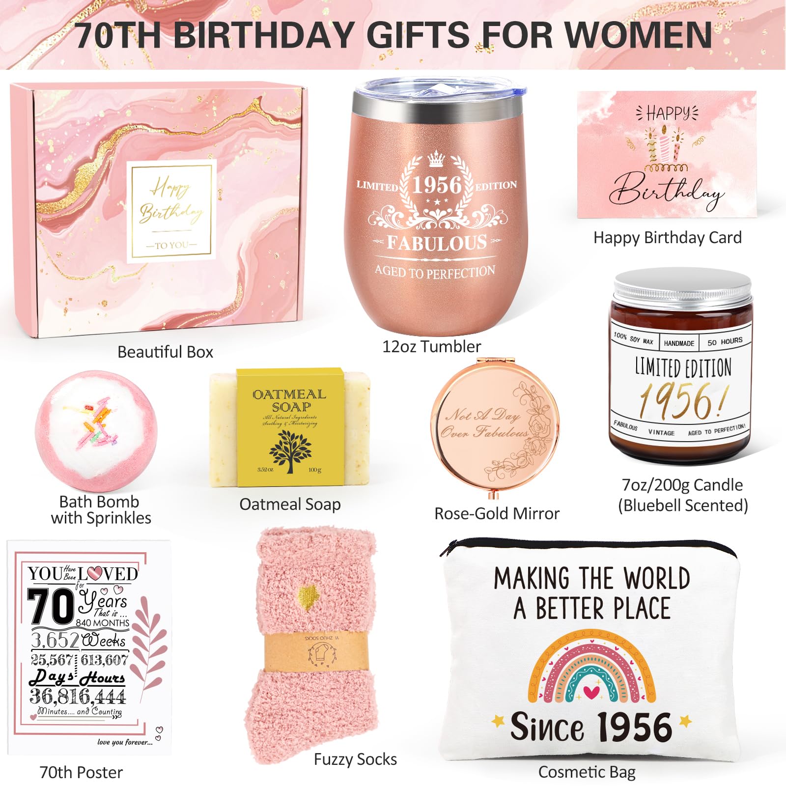 25th Birthday Gifts for Women, Vintage 2001 Happy 25th Birthday Gifts Basket for Women, Unique Gift Ideas for 25 Year Old Female Her Friend Daughter Sister, Cool 9 in 1 Bday Gift Turning 25 Year Old