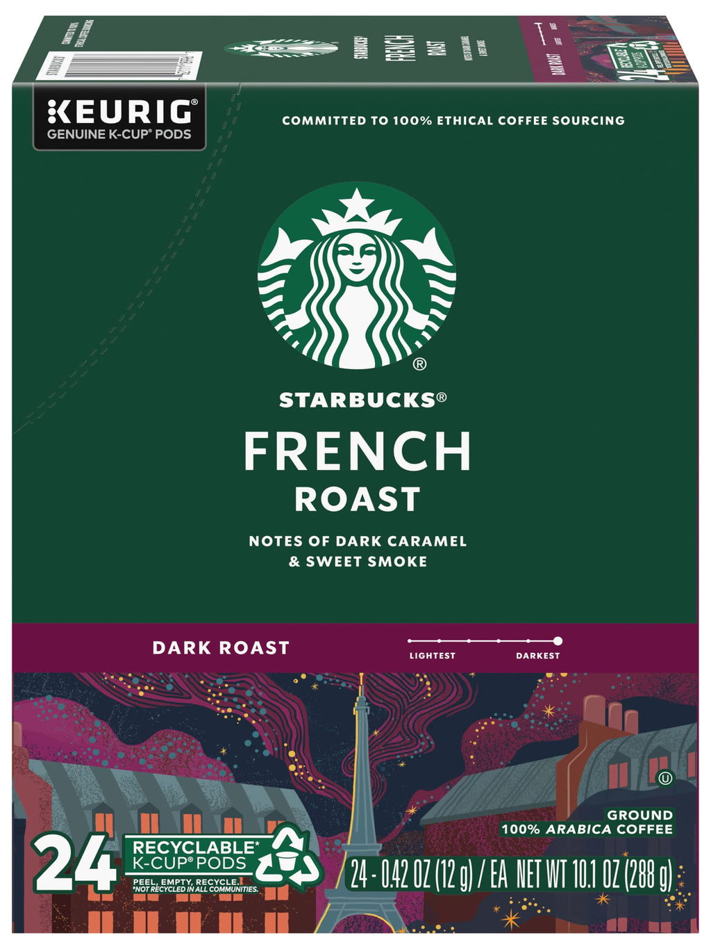 Starbucks Coffee, Caffe Verona Dark K Cup Portion Pack for Keurig Brewers, 24 Count