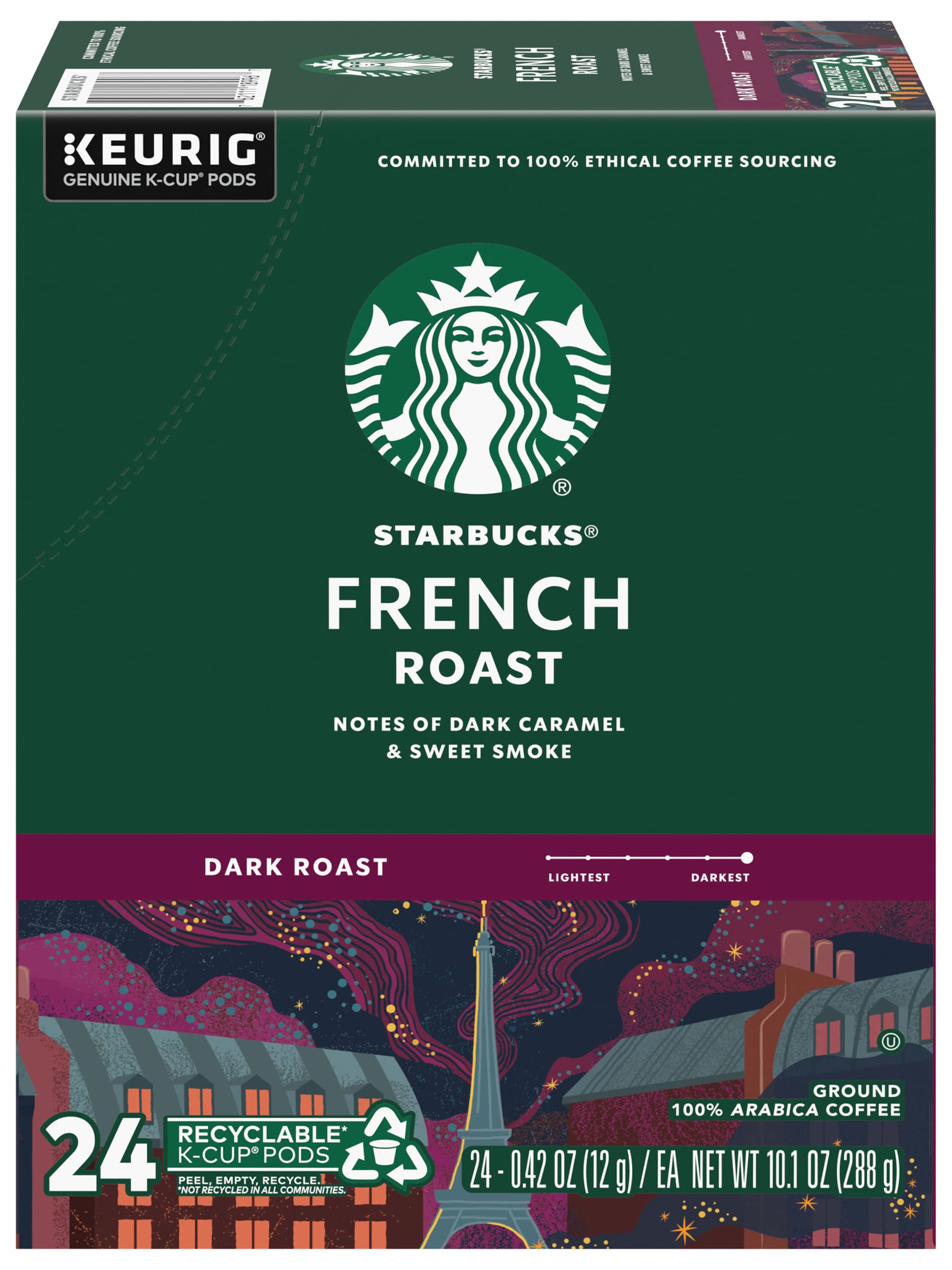 Starbucks Coffee, Caffe Verona Dark K Cup Portion Pack for Keurig Brewers, 24 Count