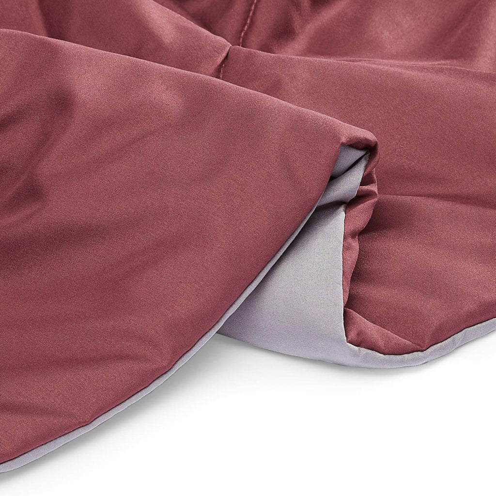 Amazon Basics Reversible Lightweight Microfiber All Season Comforter Blanket, Twin/Twin XL, Burgundy/Grey (Pack of 2)