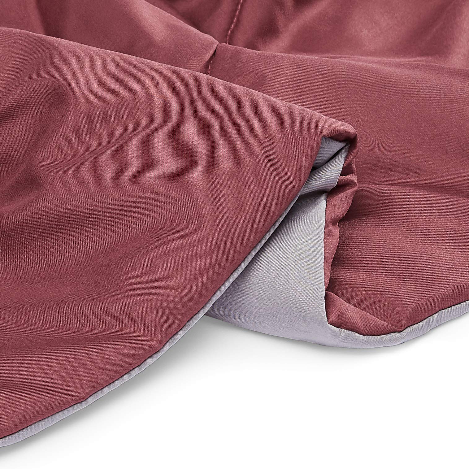 Amazon Basics Reversible Lightweight Microfiber All Season Comforter Blanket, Twin/Twin XL, Burgundy/Grey (Pack of 2)