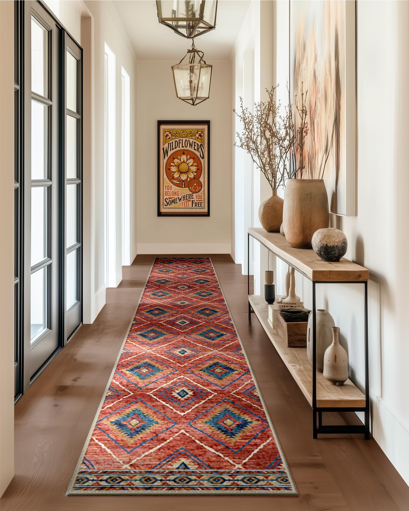 BESTSWEETIE Area Rug 2x3 Rug Machine Washable Non-Slip Low Pile Print Pattern Western Rug for Living Room Bedroom Entryway Tribal Series-Abstract/Cowhide