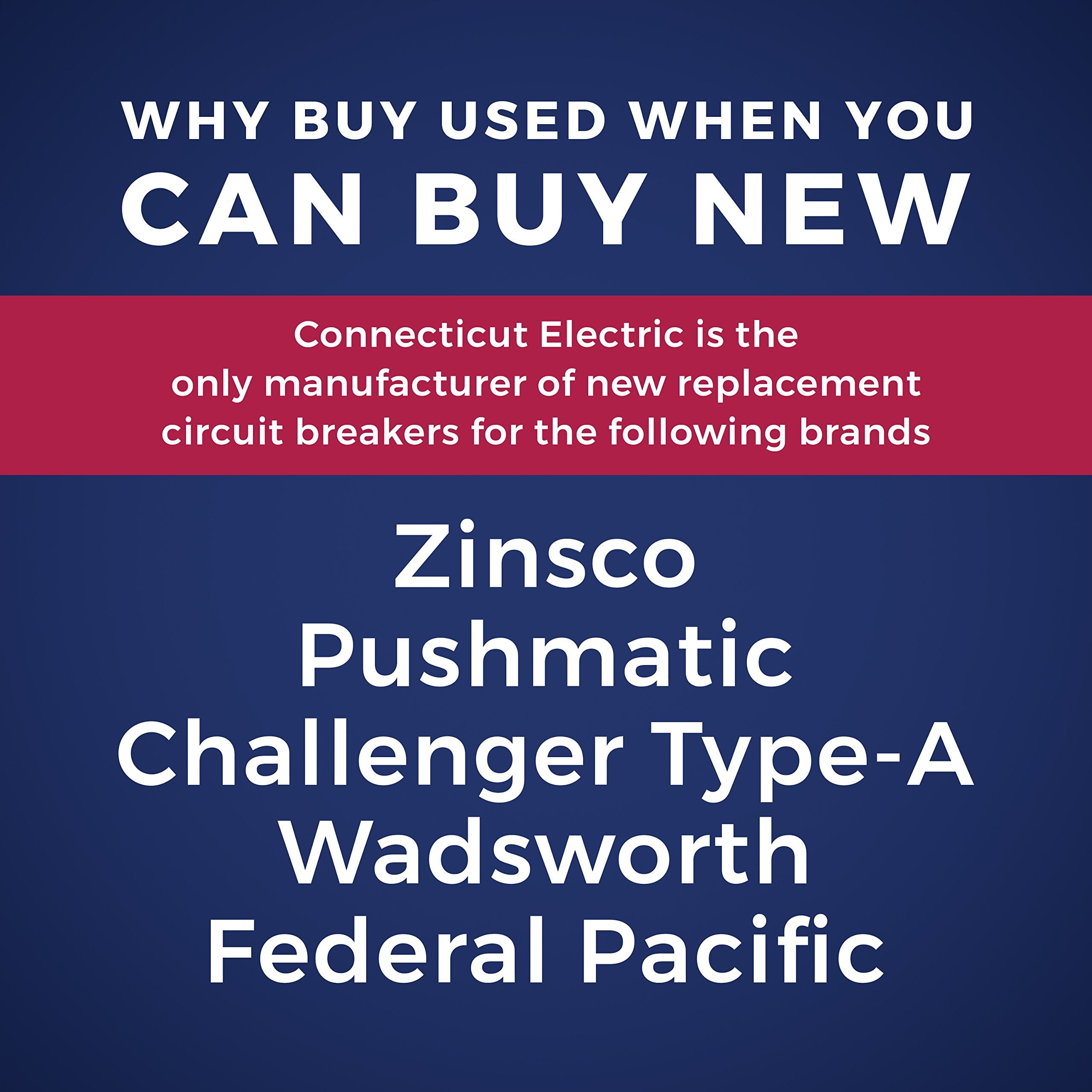 Connecticut Electric UBIZ0220-New Zinsco RC3820 Replacement Two Pole 20 Amp Thin Series Circuit Breaker