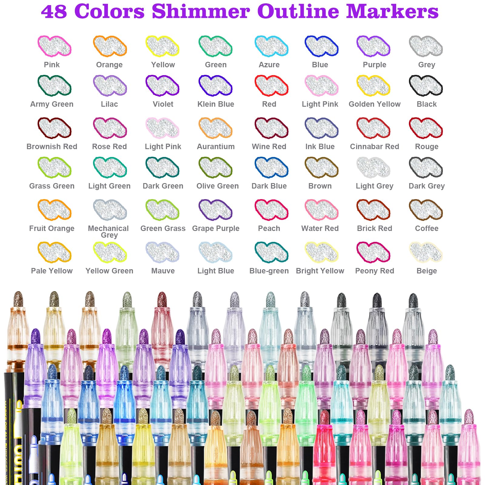 Glitter Markers Self Outline Pens Metallic: 12 Shimmer Tween Teen Girl Gifts Trendy Stuff,Drawing Art Supplies Kids 6-8 9-12 10-12,Arts Crafts Kids Ages 8-12 Year Old,Cute Cool Fun Crafts Girls 8-12