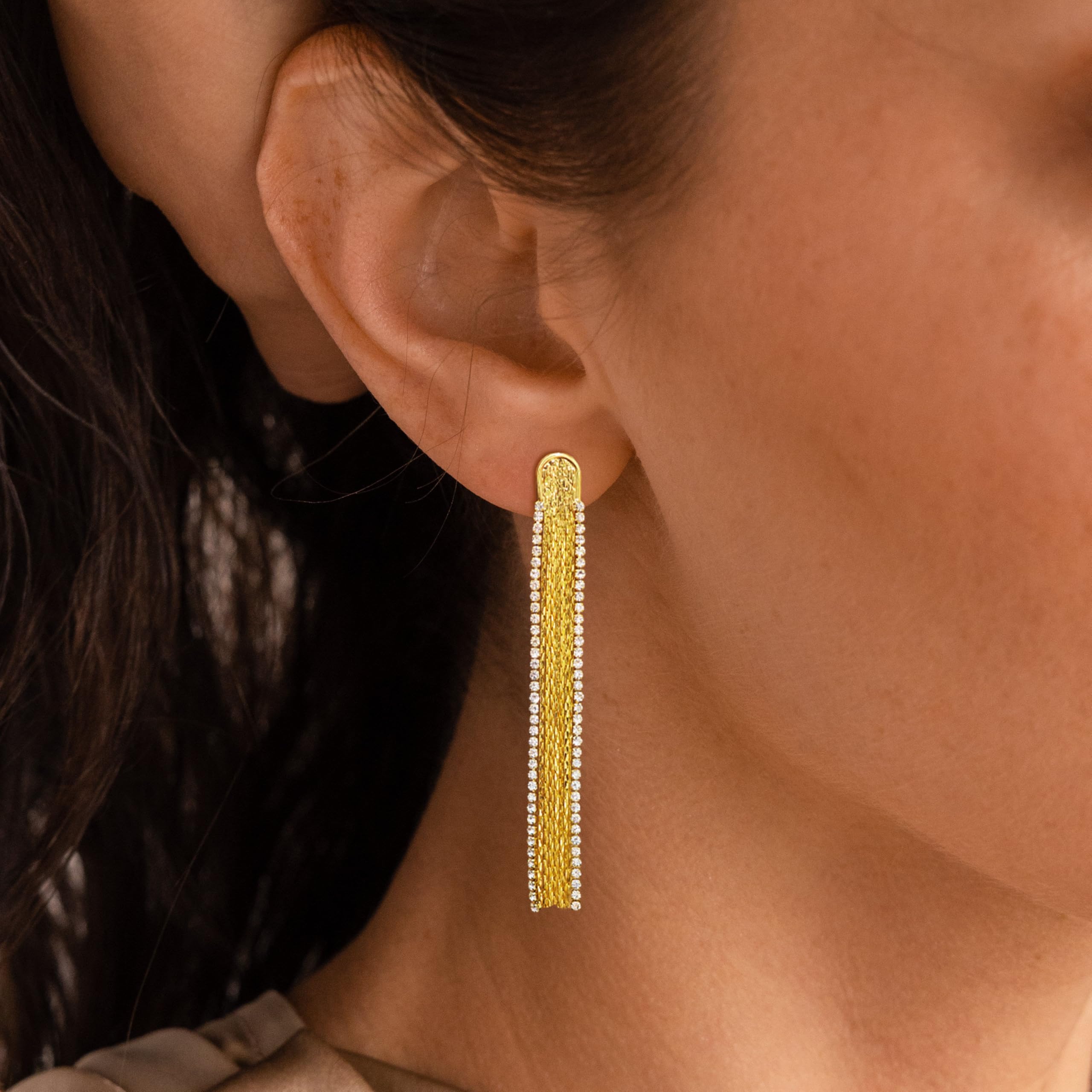 Gold Earrings for Women Trendy, Simple Dainty 14K Gold Plated Paperclip Square Chain Link Dangle Hoops Earrings Pin Stud Huggie Earrings Lightweight Hypoallergenic Minimalist Aesthetic Gold Jewelry for Christmas Gifts