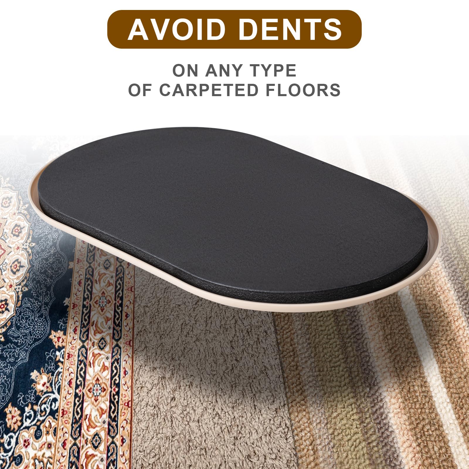 Furniture Sliders, Furniture Sliders Pads for Hardwood Floors, Chair Legs Floors Protectors, Reusable Round Glides Glider, Heavy Duty Furniture Movers Sliders (8 Pcs, 3 1/2inch，Coffee)