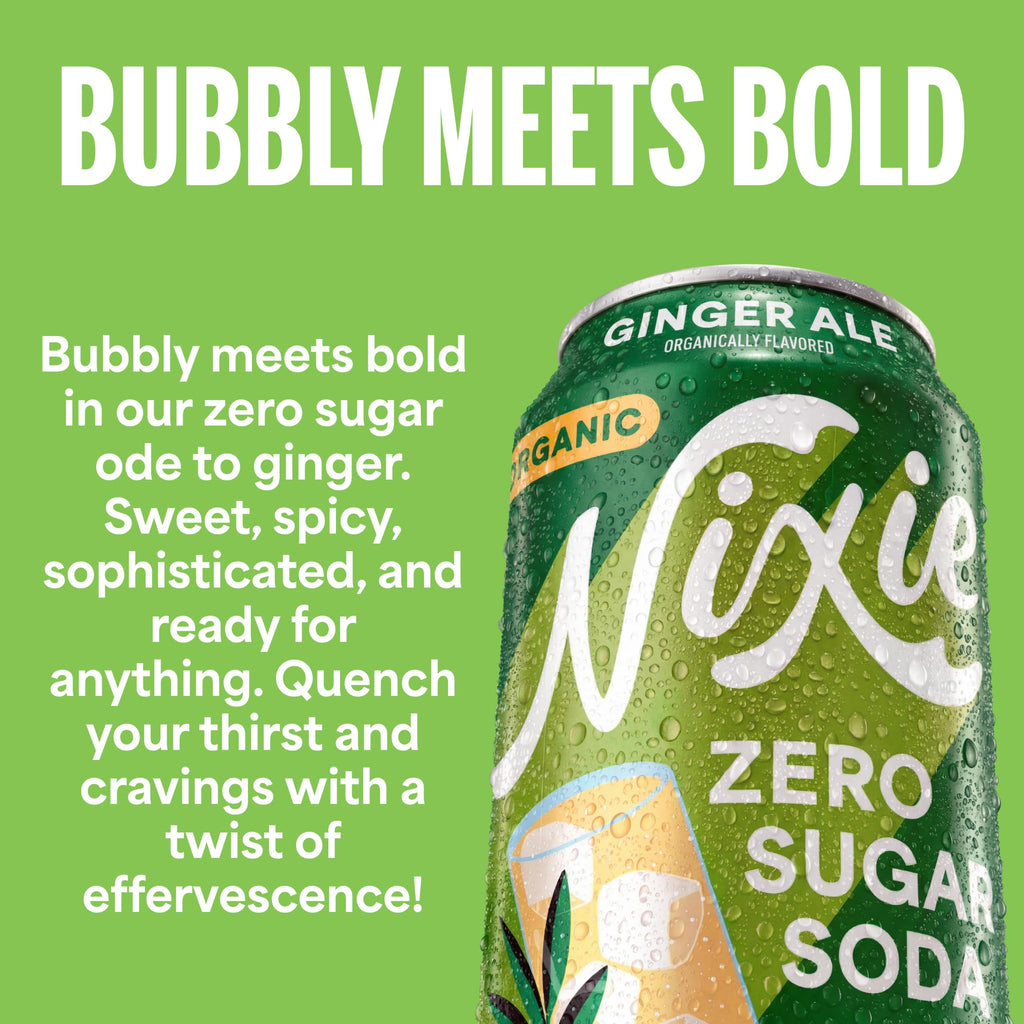 Nixie Organic Zero Sugar Soda, NEW Cherry Cola, Healthy Soda Pop, Non-GMO, 0 Sugar, 0 Calories, 40mg Caffeine, 12oz Cans (12 Pack)