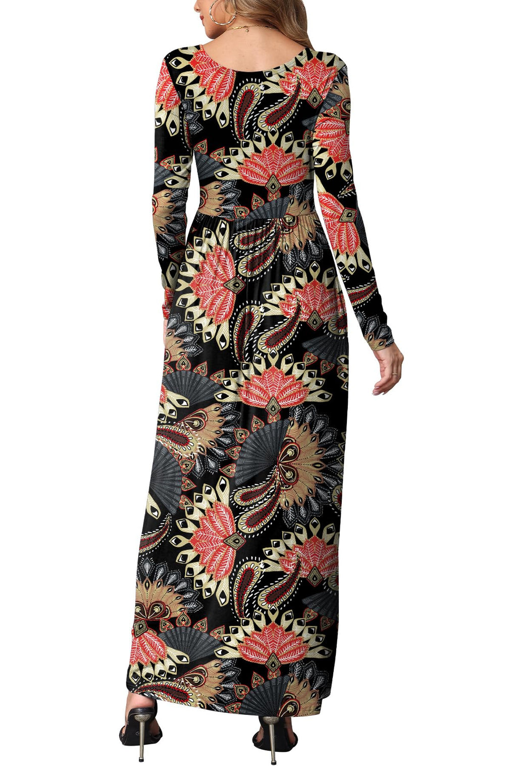 EUOVMY Women's Long Sleeve Loose Maxi Dresses Casual Long Dresses with Pockets