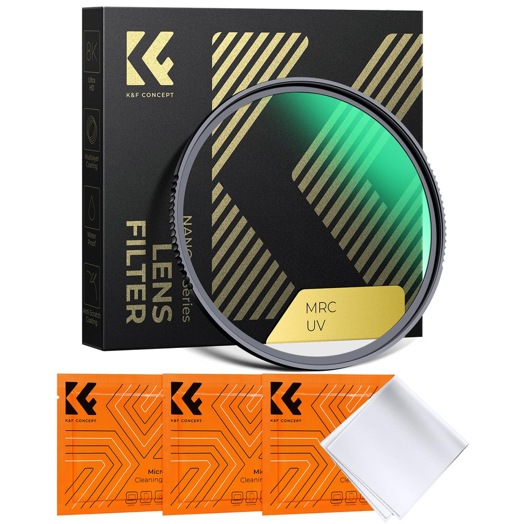K&F CONCEPT 37mm MC UV Protection Filter with 28 Multi-Layer Coatings HD/Hydrophobic/Scratch Resistant Ultra-Slim UV Filter for 37mm Camera Lens (Nano-X Series)