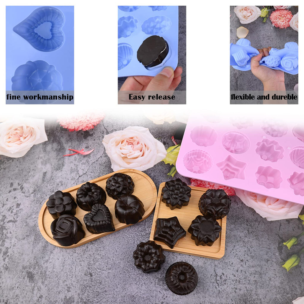 Sakolla 2 Pack Insect Silicone Soap Molds, 6-Cavity Dragonfly Butterfly Ladybug Shape Silicone Molds for Soap Making, DIY Baking Mold for Lotion Bars, Chocolate, Candy, Muffin, Biscuit, Cookie Pans