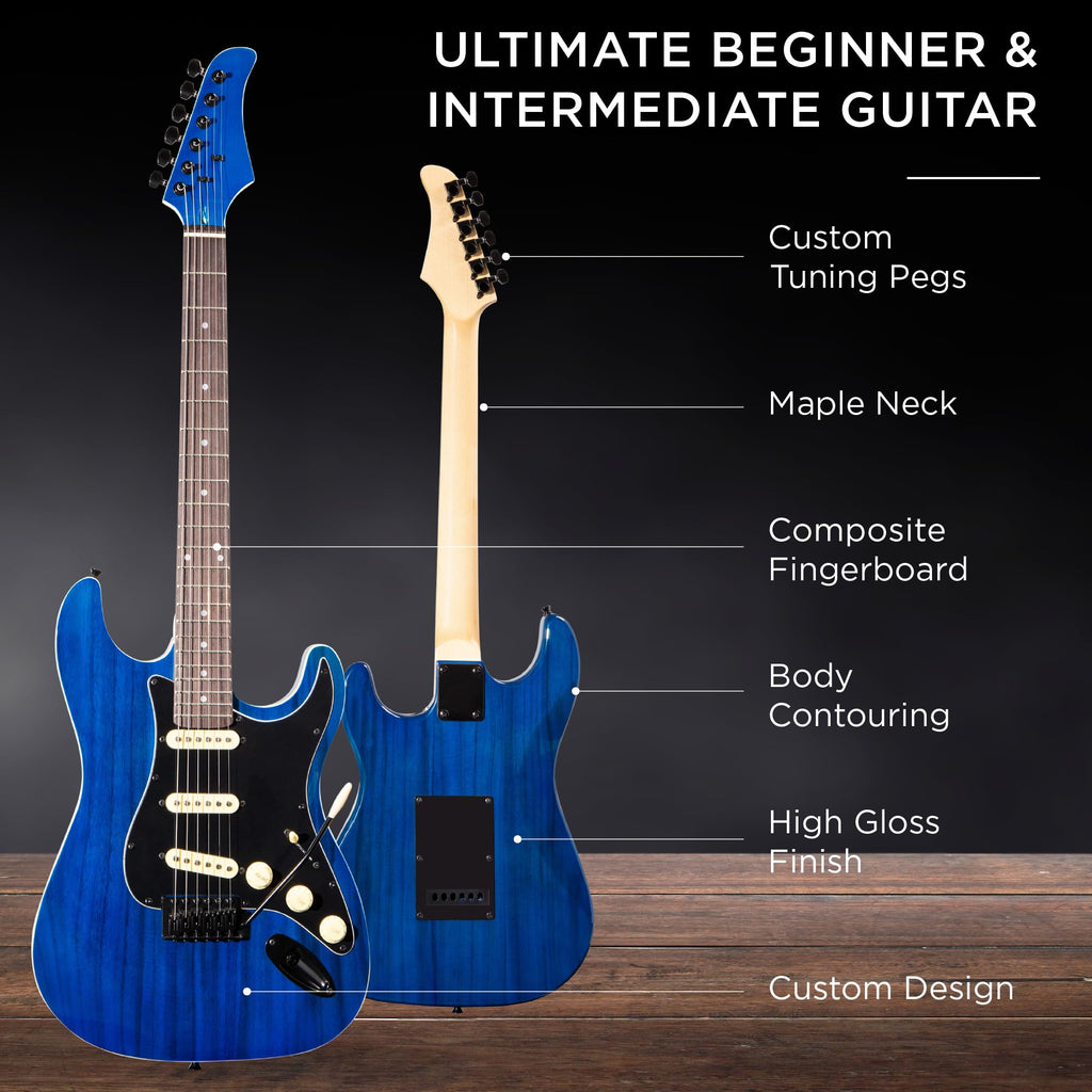 Best Choice Products 39in Full Size Beginner Electric Guitar Starter Kit w/Case, Strap, 10W Amp, Strings, Pick, Tremolo Bar - 3 Color Sunburst
