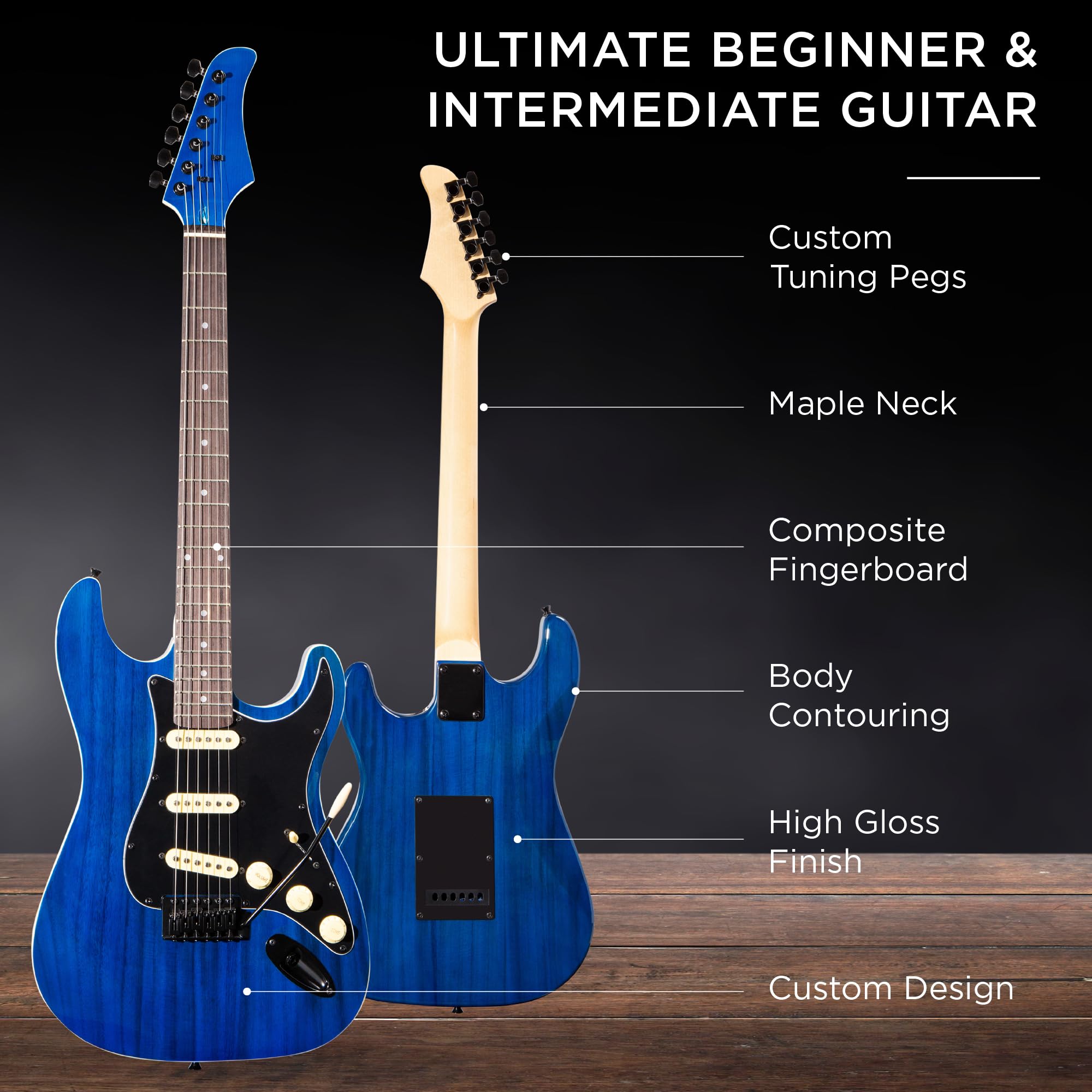 Best Choice Products 39in Full Size Beginner Electric Guitar Starter Kit w/Case, Strap, 10W Amp, Strings, Pick, Tremolo Bar - 3 Color Sunburst