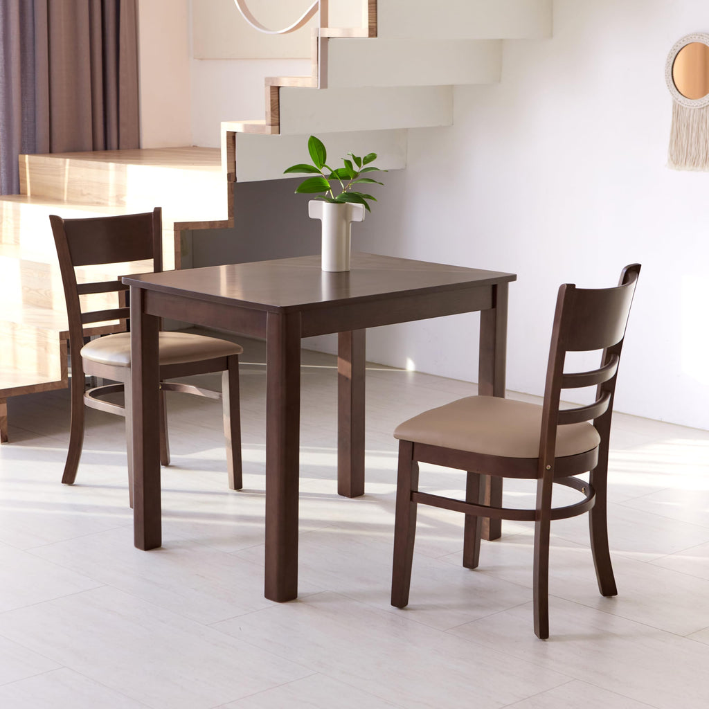 Livinia Cabin 33.5" Wooden Dining Table/Small Rectangular Modern Farmhouse Solid Wood Kitchen Table Desk (Black)