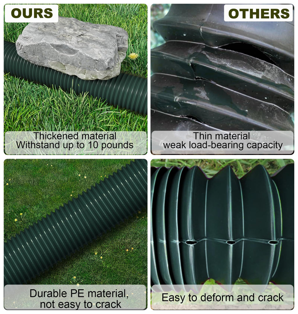Ogutter Rain Gutter Downspout Extensions, Downspout Extender for Rainwater Drainage Flexible, Down Spout Drain Extension Pipe and Extendable from 21 to 66 Inches (Black)