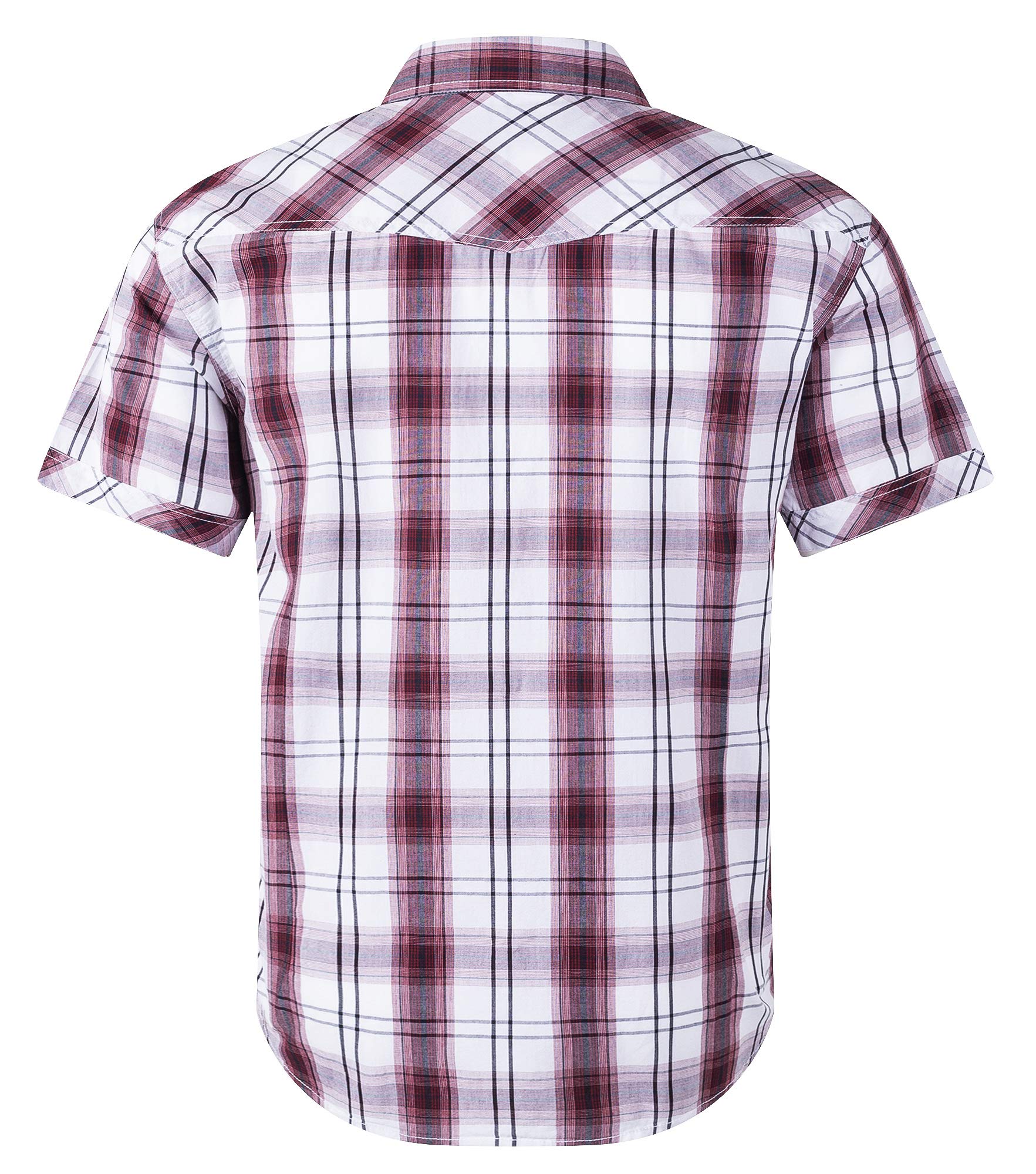 Men's Western Snap Casual Shirt Two Pocket Short Sleeve Shirt