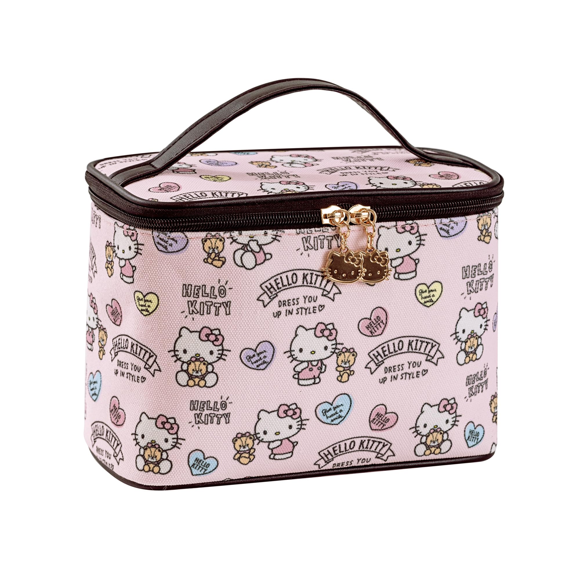 AmBealla Makeup Bag Large Waterproof Cosmetic Bags with Makeup Brush Holder,Cute Printed Makeup Organizer for Women Traveling,Portable Toiletry Bag for Girls