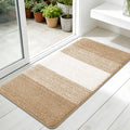 Kitinjoy Indoor Outdoor Door Mat, 30x17 Non-Slip Absorbent Dirt Trapper, Low-Profile Washable Inside Entrance Front Floor Mat, Sturdy Soft Entry Doormats for Entryway, Beige