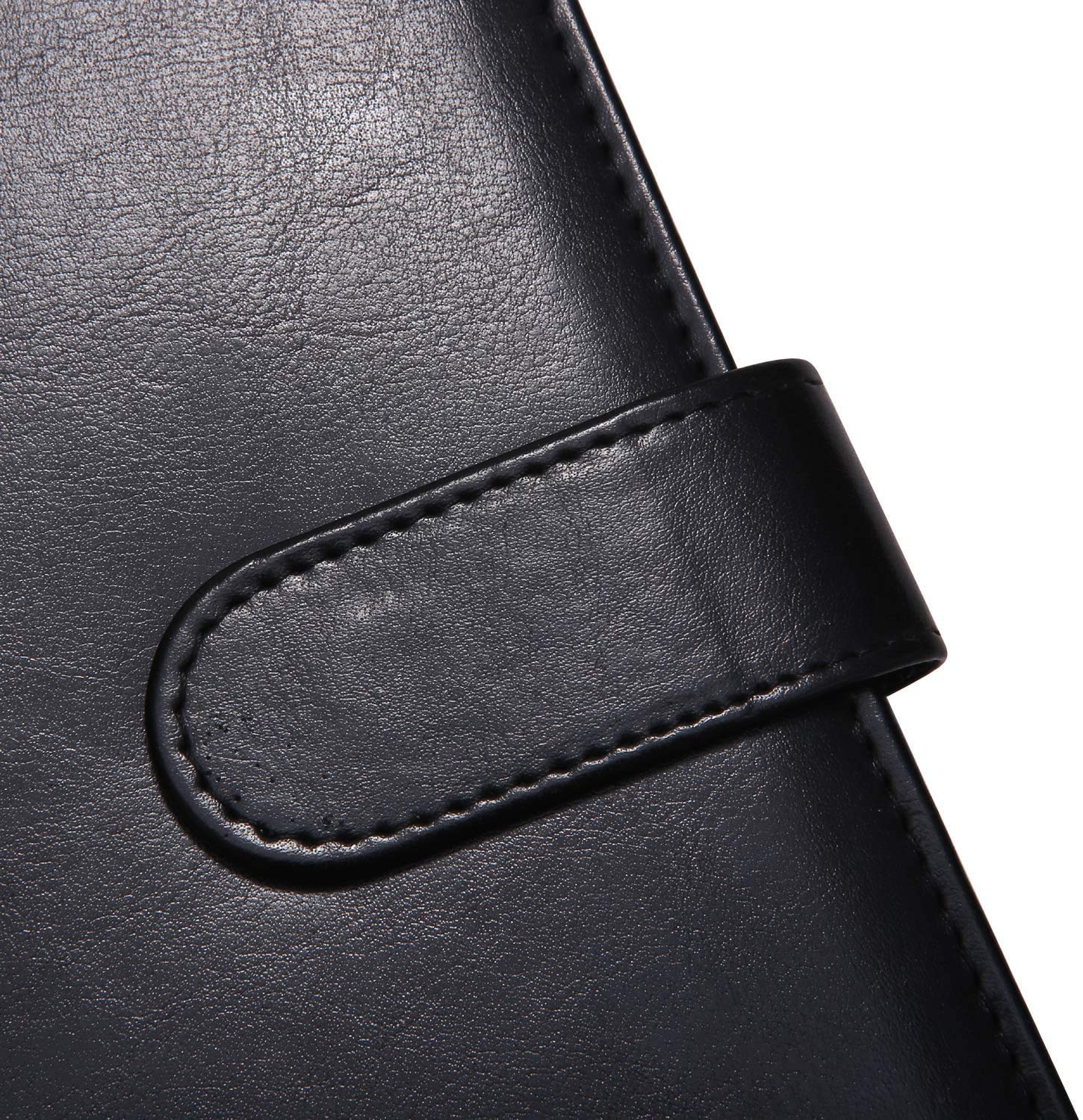 Padfolio Portfolio Resume Folder with Pocket, Premium Faux Leather Interview Writing Legal Pads Document Organizer Portfolio with Business Card Holder (Black)