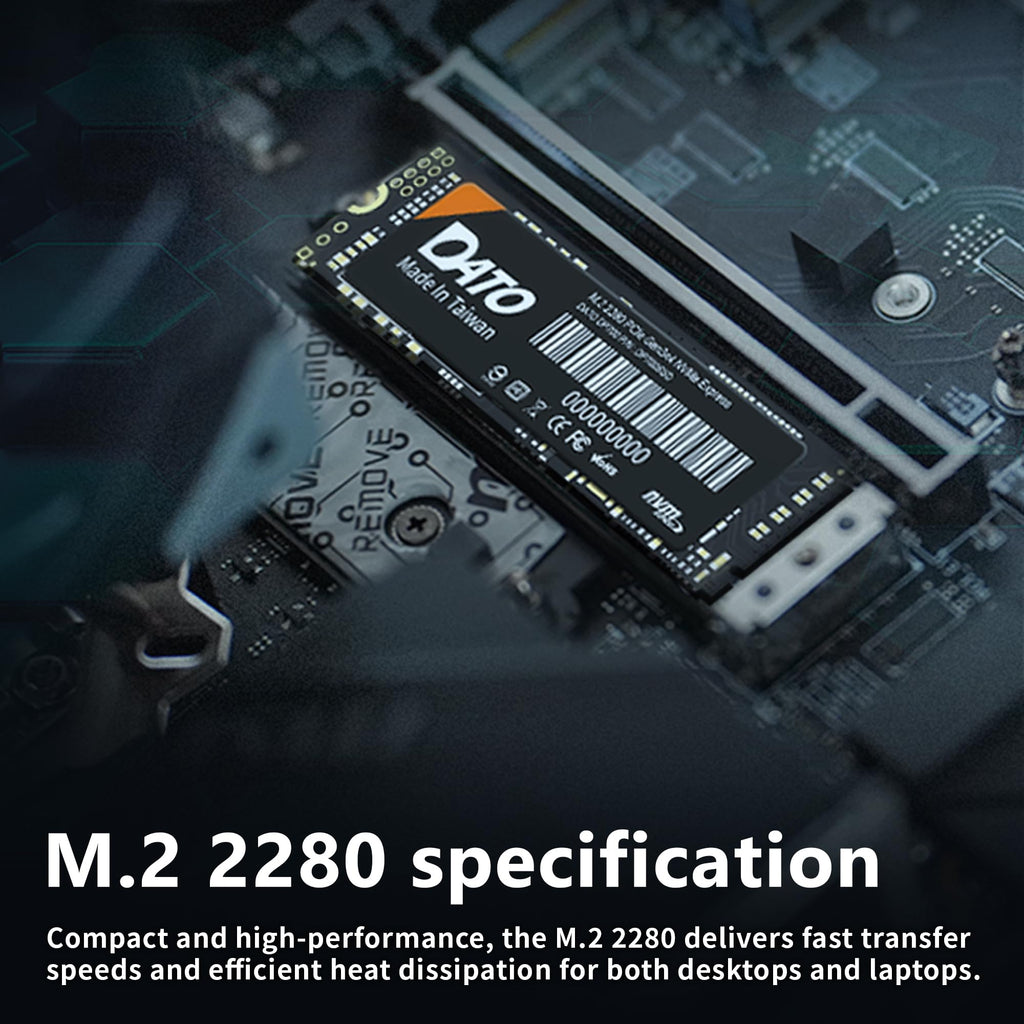 DATO M.2 2230 SSD PCIe 512GB Gen 3x4 NVMe with Aluminium heatsink, Internal Solid State Drive M Key for Business Students Gamers Creator, up to 2500/1700 MB/s - ARS330