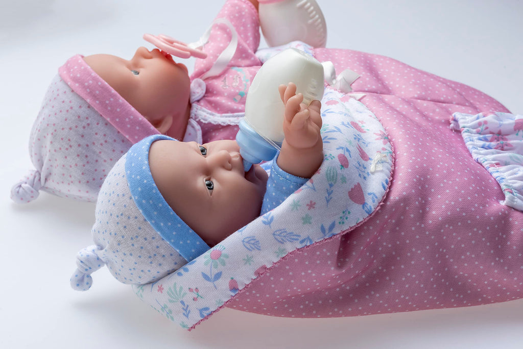 JC Toys La Baby Caucasian Baby Doll Set – 11 Inch Soft Body Doll with Accessories Including a Removable Blue Outfit – Small Baby Doll Toy for Children 12 Months and Older