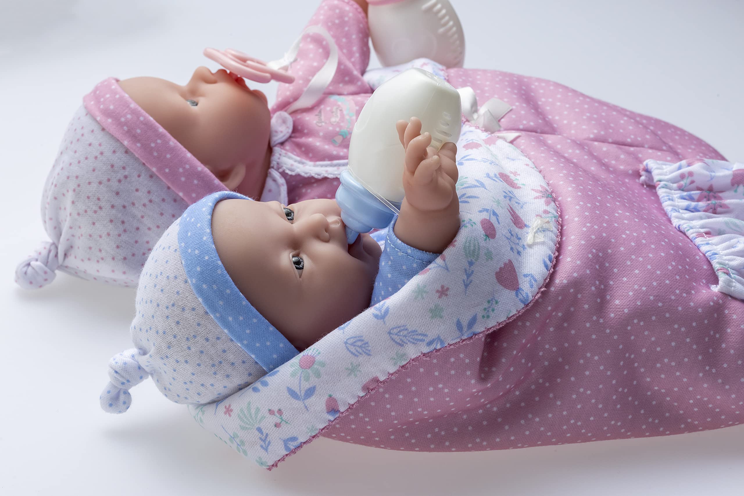JC Toys La Baby Caucasian Baby Doll Set – 11 Inch Soft Body Doll with Accessories Including a Removable Blue Outfit – Small Baby Doll Toy for Children 12 Months and Older