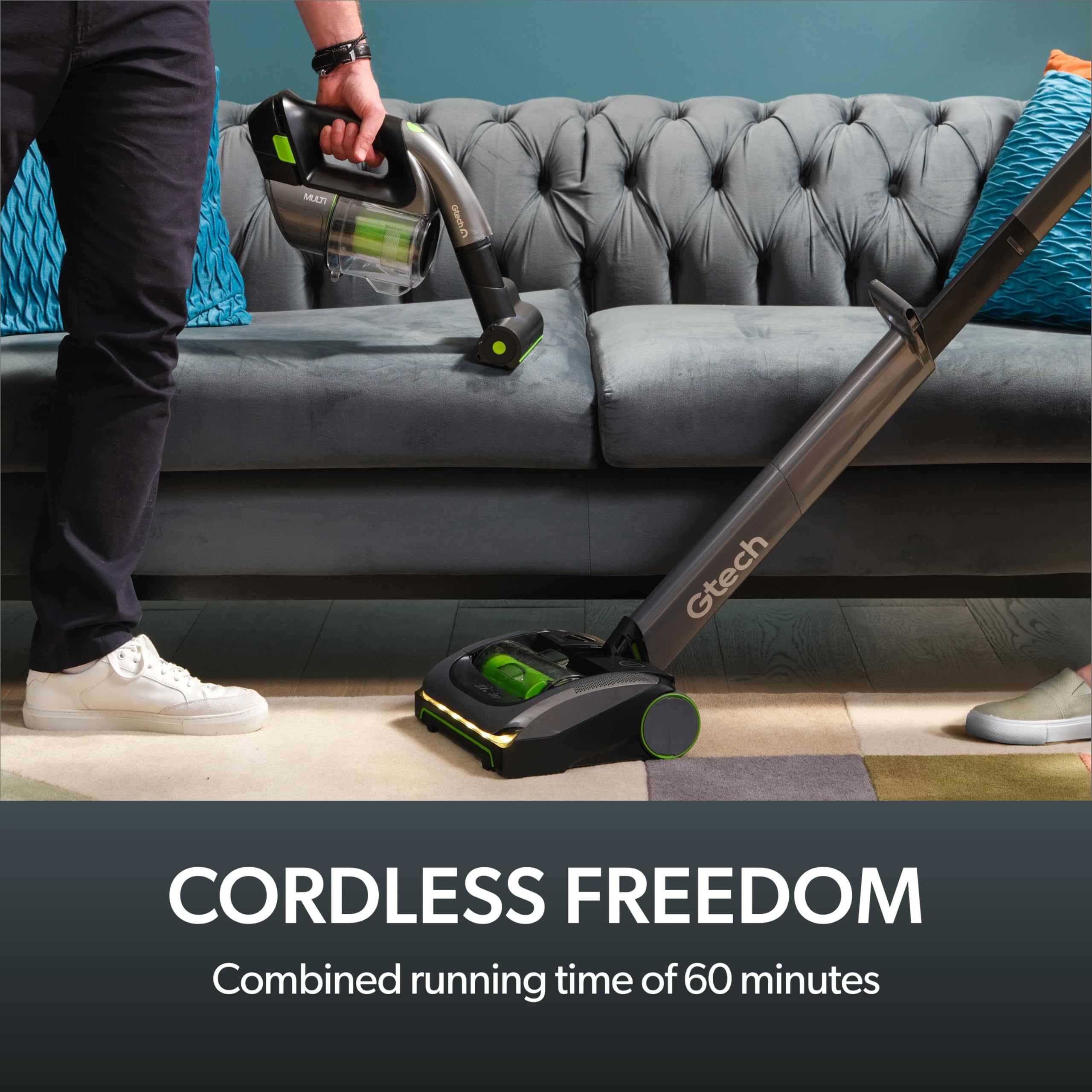 Gtech System Platinum Bundle Vacuum Cleaner Bundle - Includes the AirRam Platinum Upright and the Multi Platinum Handheld - Rechargeable 22V Lithium Ion Battery - Anti-Hair Wrap
