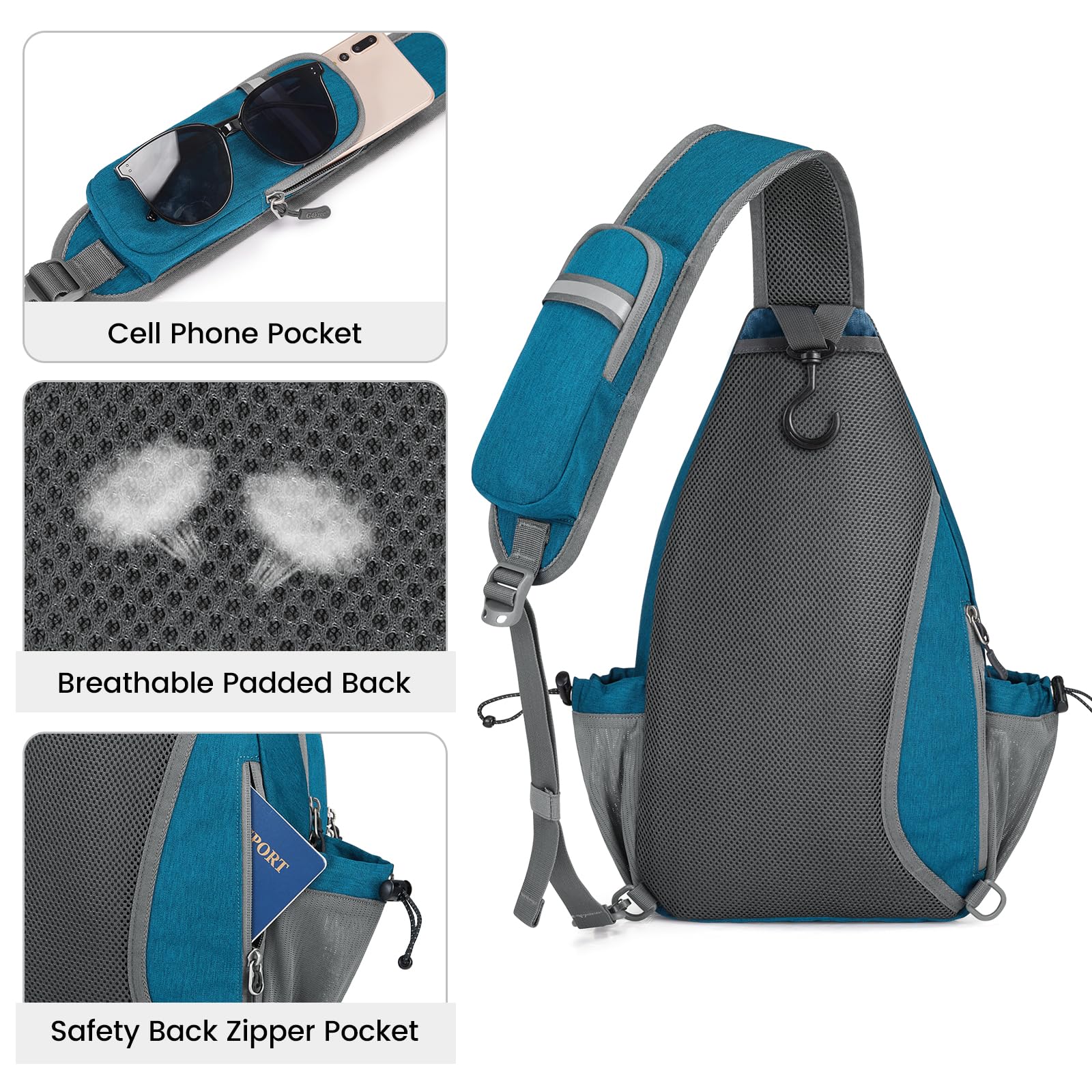 G4Free Pickleball Bag, Crossbody Sling Bag for Men Women, Pickleball Backpack, Pickle Ball Paddle Bag Gifts for Sports