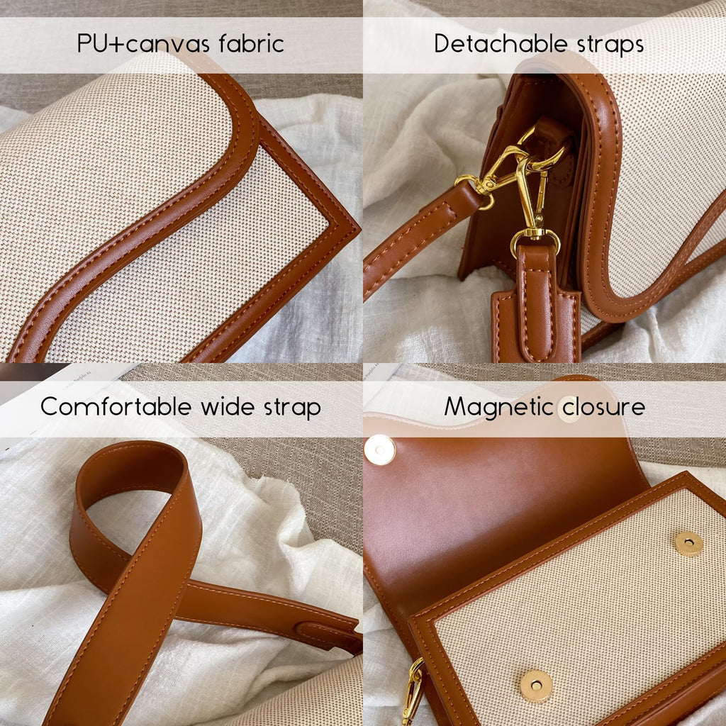 Travistar Crossbody Bags for Women Trendy - Small Cross Body Purse Shoulder Bag Leather Handbags Evening Clutch with 2 Straps | 2 detachable straps