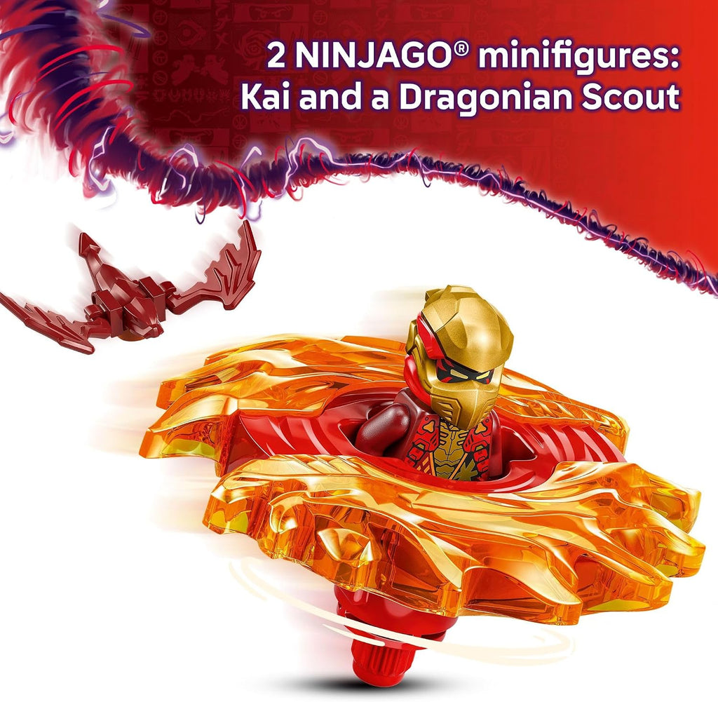 LEGO NINJAGO Kai's Dragon Spinjitzu Spinner - Spinning Blade Battle Building Toy for Kids, Boys and Girls, Ages 6+ - with 2 Minifigures - Gift Idea for Birthdays - 71823