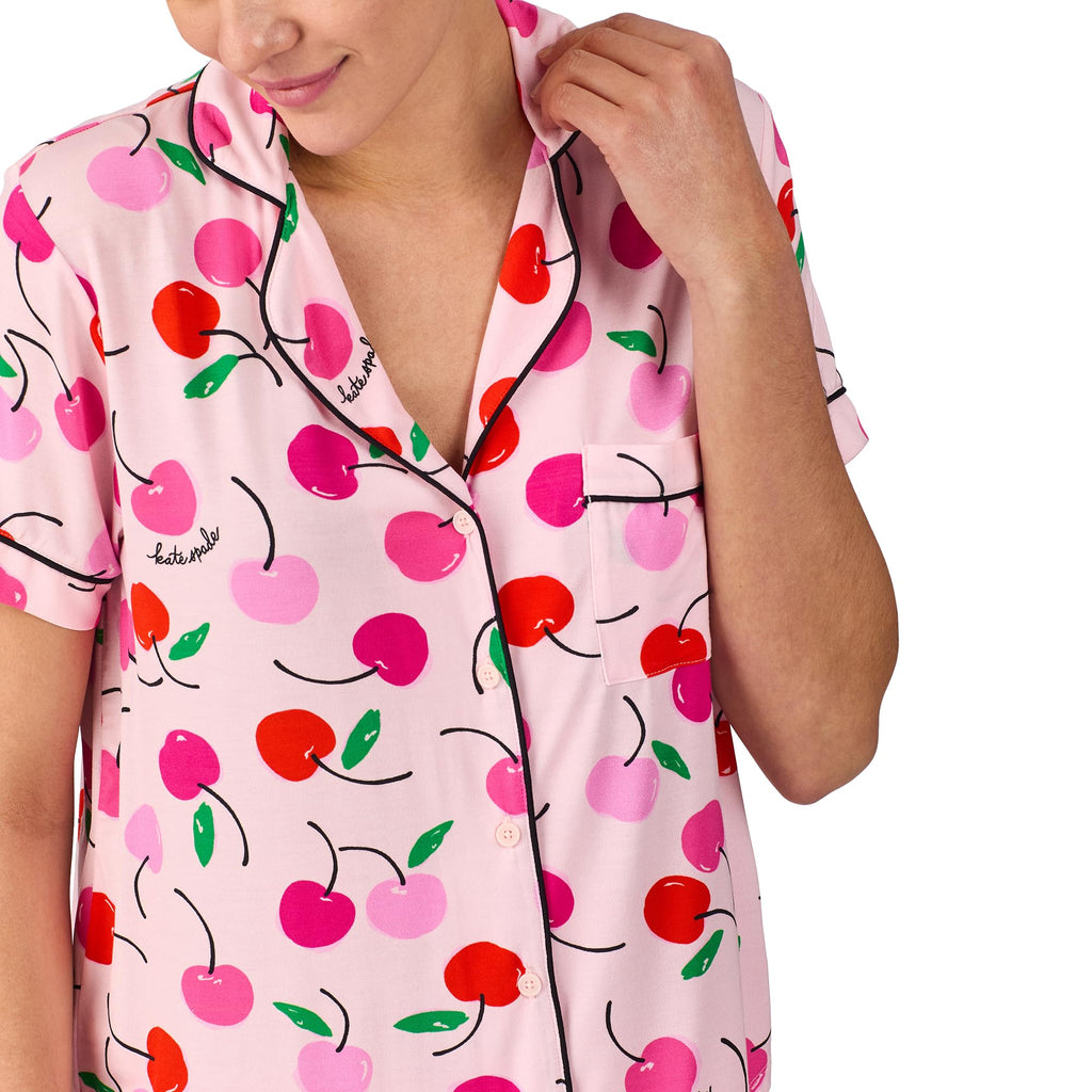 kate spade new york Short Sleeve Cropped Pant PJ Set