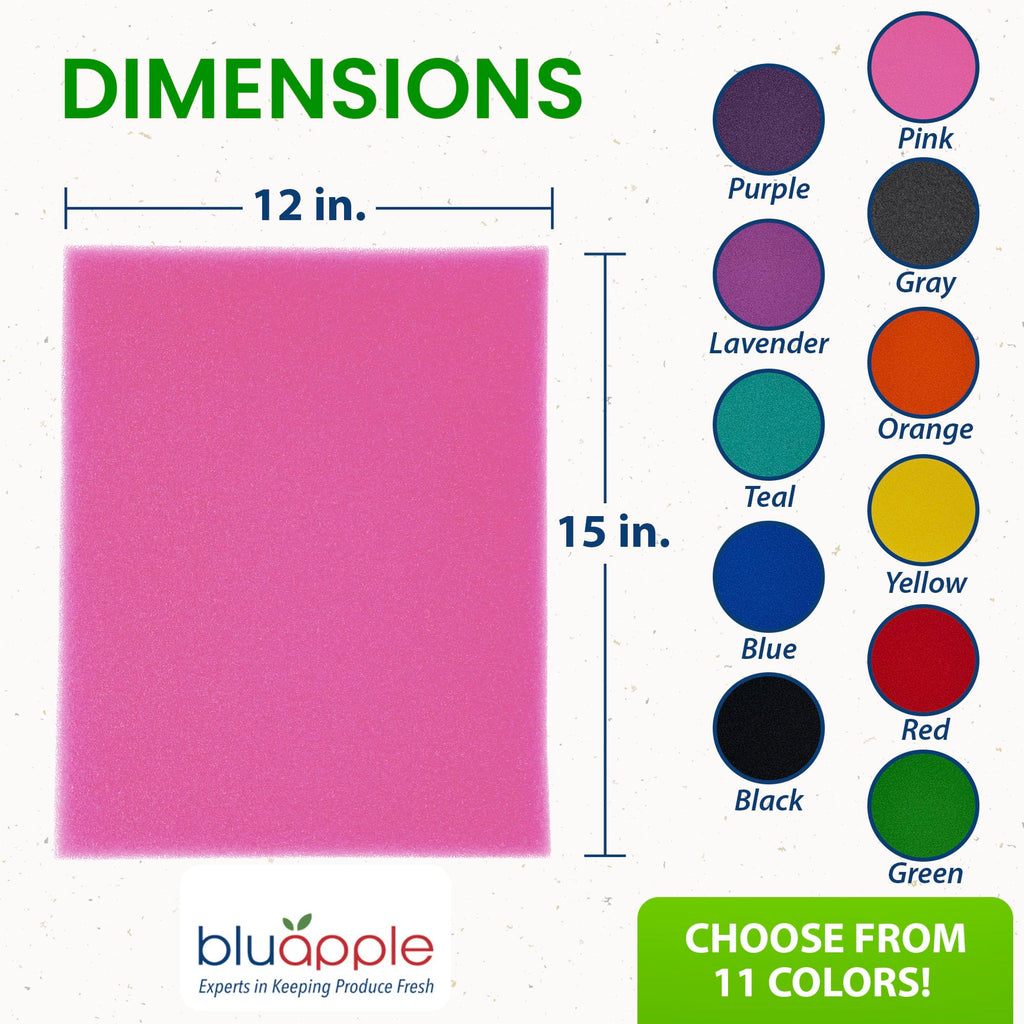 Bluapple FreshMats, Refrigerator Bin Liner, Fridge Drawer Mats, Crisper Life Extender Liner Keeps Produce Fresh Longer, Anti-Bruising, for Air Circulation, Washable & Reusable (4-Mats, 12x15, Black)
