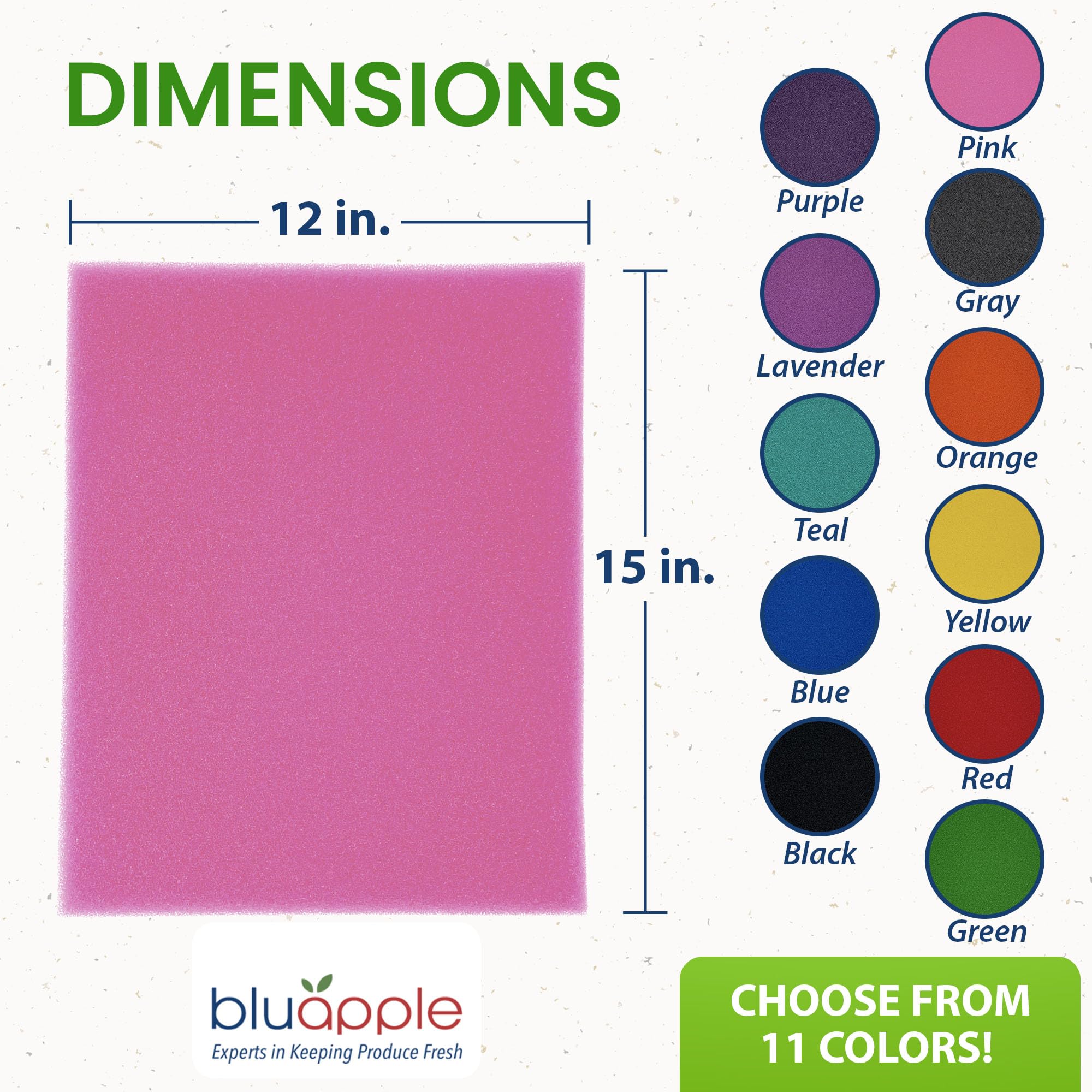 Bluapple FreshMats, Refrigerator Bin Liner, Fridge Drawer Mats, Crisper Life Extender Liner Keeps Produce Fresh Longer, Anti-Bruising, for Air Circulation, Washable & Reusable (4-Mats, 12x15, Black)