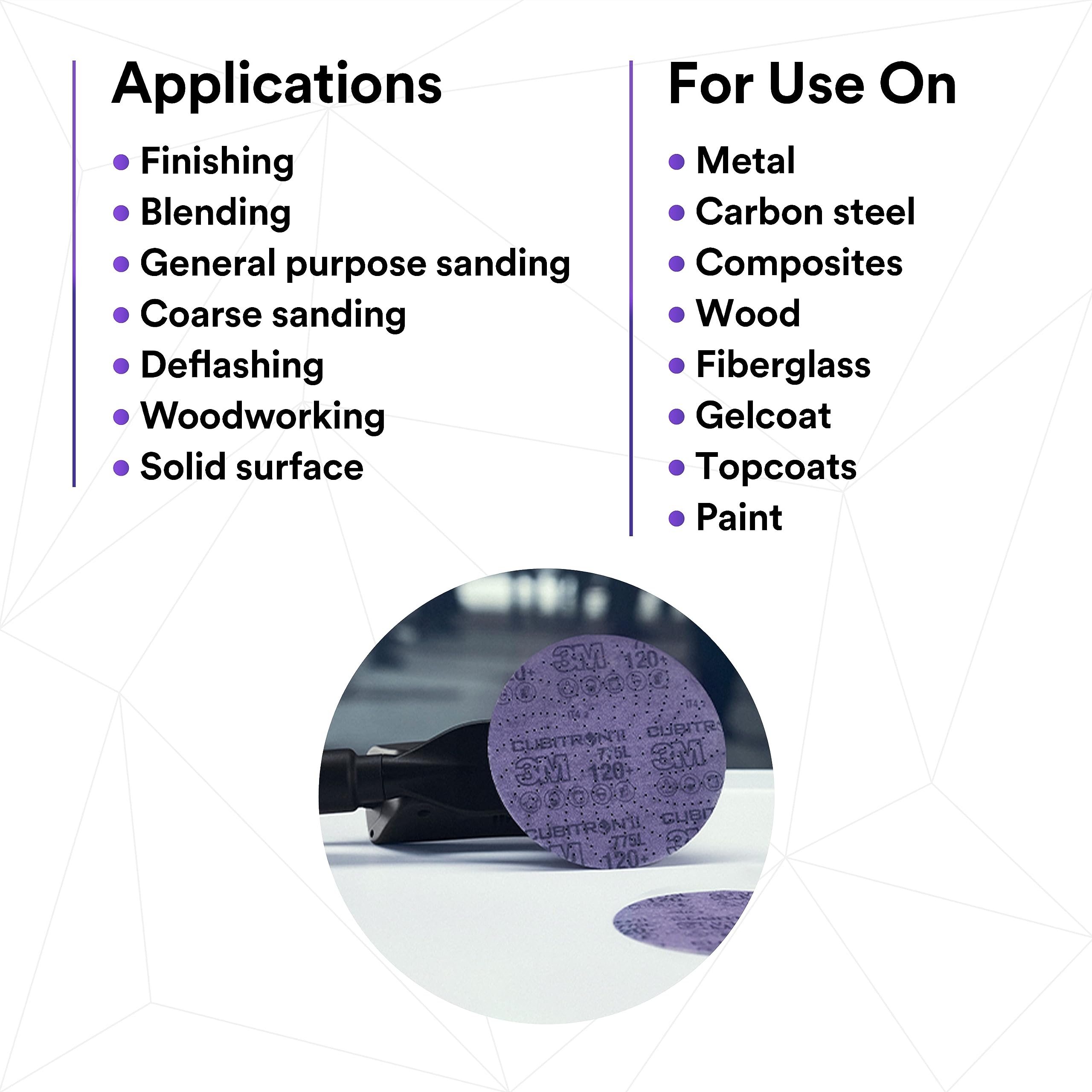 3M Xtract Cubitron II Hookit Clean Sanding Film Disc 775L, 150+, 3 in, Pack of 50 Hook and Loop Sanding Discs for Paint Preparation and Removal, General Sanding, Refining, Blending, and Featheredge