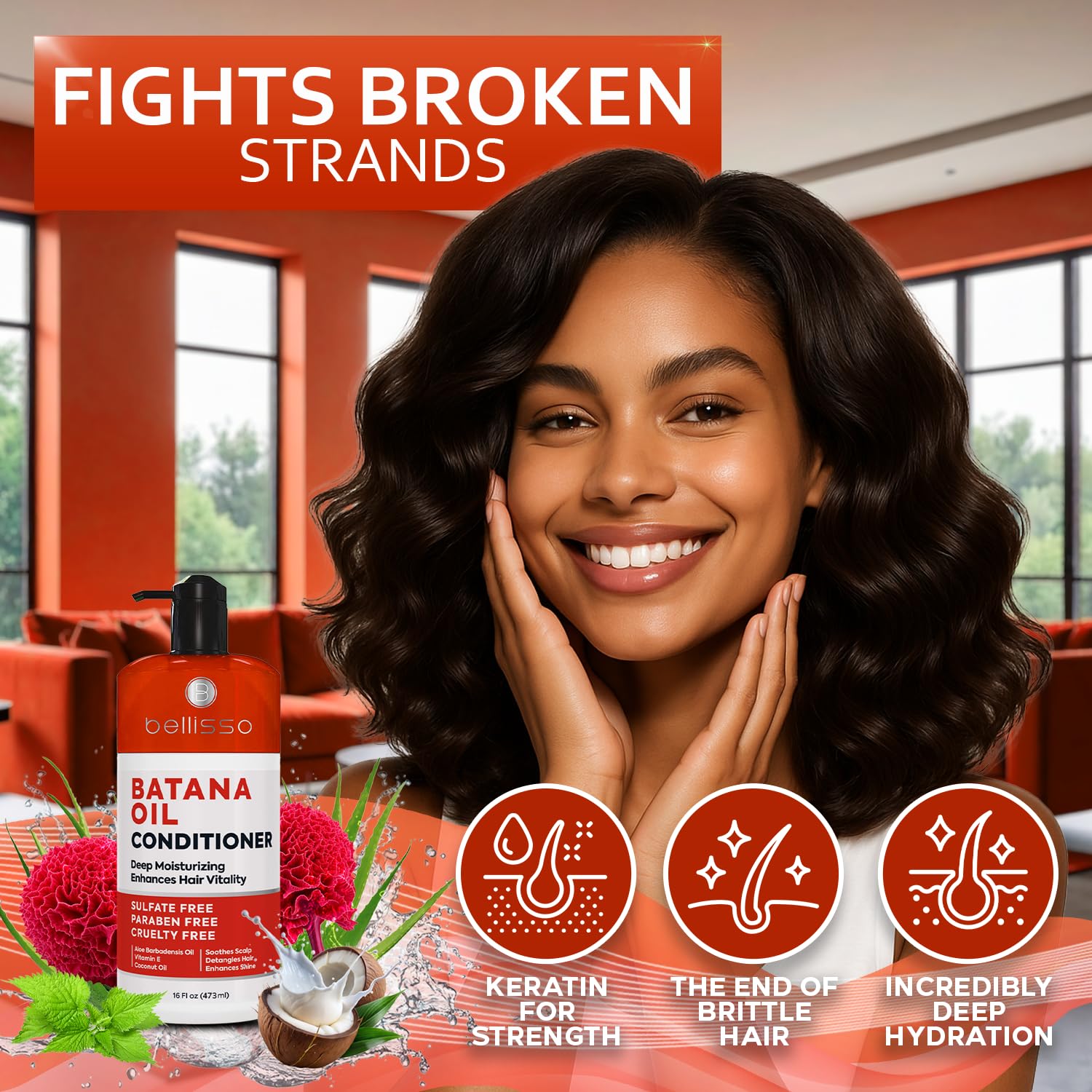 Apple Cider Vinegar Conditioner - Sulfate Paraben and Silicone Free - For Dry, Damaged and Oily Hair - Anti Dandruff Product for Fine Itchy Scalp Build Up - Cleansing Treatment for Women and Men