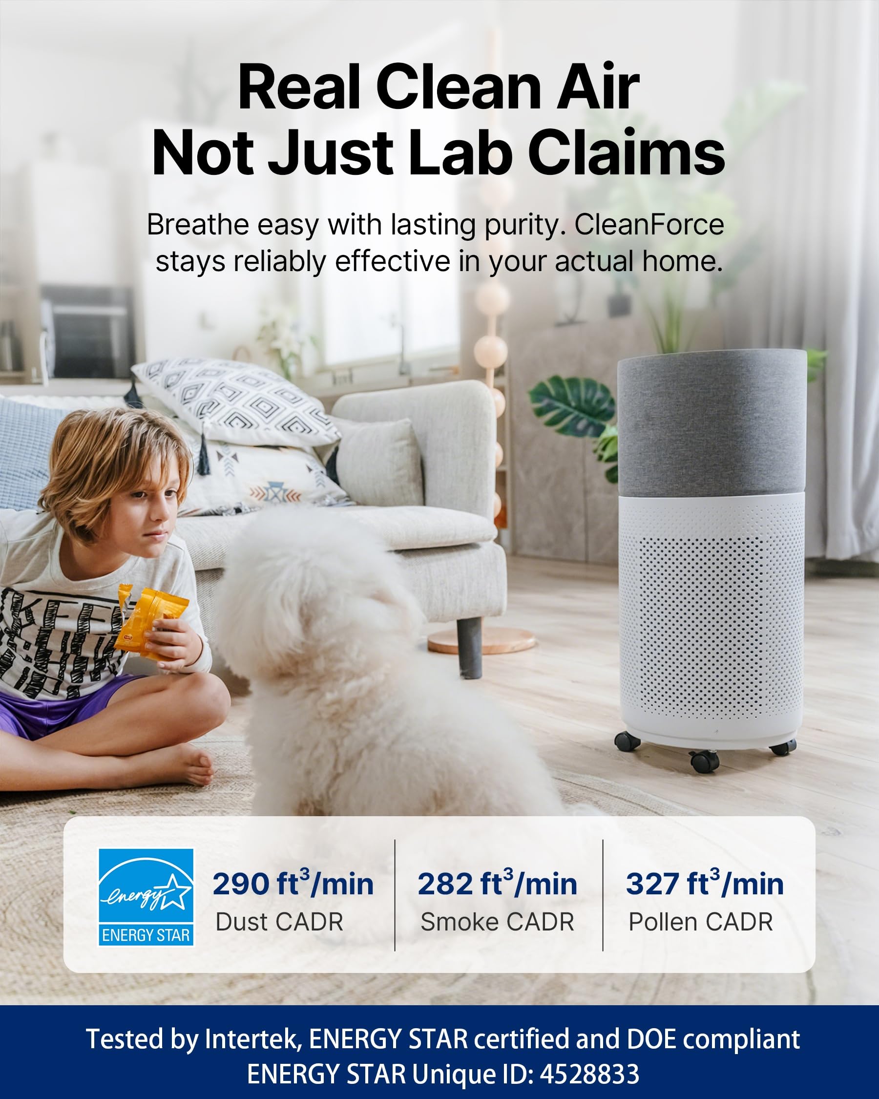 CleanForce Rainbow Cube | World’s First 4-in-1 Space-saving Air Purifier with Bluetooth Speaker, Wireless Charger & Aroma Diffuser | Swiss Tech，over 900ft² Coverage | Ultra-Quiet