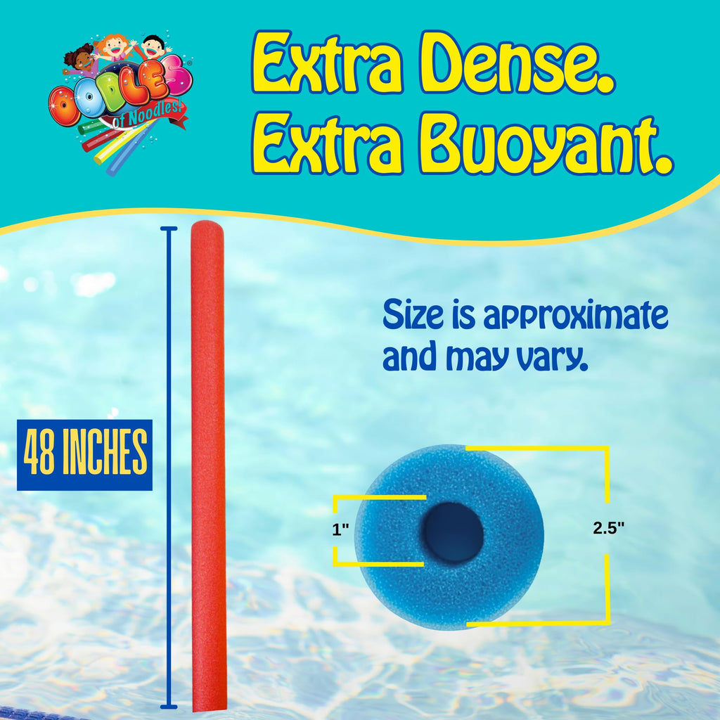 Oodles of Noodles Pool Noodles - Pack of 12 - Approx. 48 inch x 2.5 inch Multi-Purpose Tubes for, Pool, Exercise, Crafts, Padding, Insulation & More