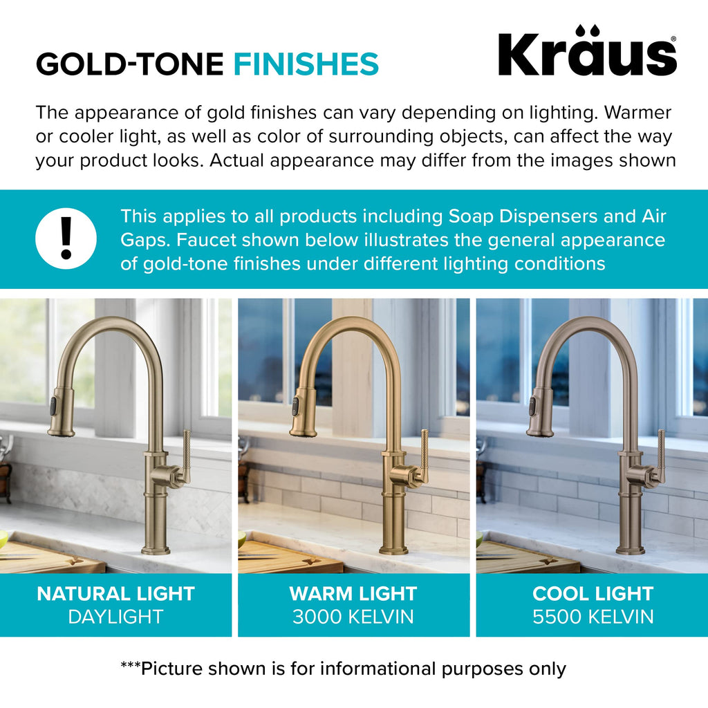 KRAUS Allyn Transitional Bridge Kitchen Faucet with Pull-Down Sprayhead in Brushed Gold, KPF-3121BG
