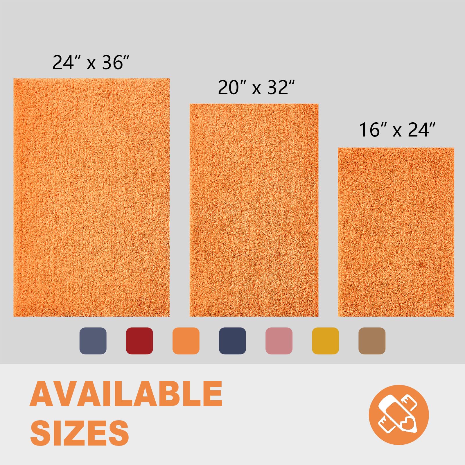 CozeCube Circle Fleece Bath mats for Bathroom, Fluffy Absorbent, Melange Quick Dry Microfiber Bath Rugs, Non Slip Washable Shower Mat Gifts, Brown, 24" X 16"