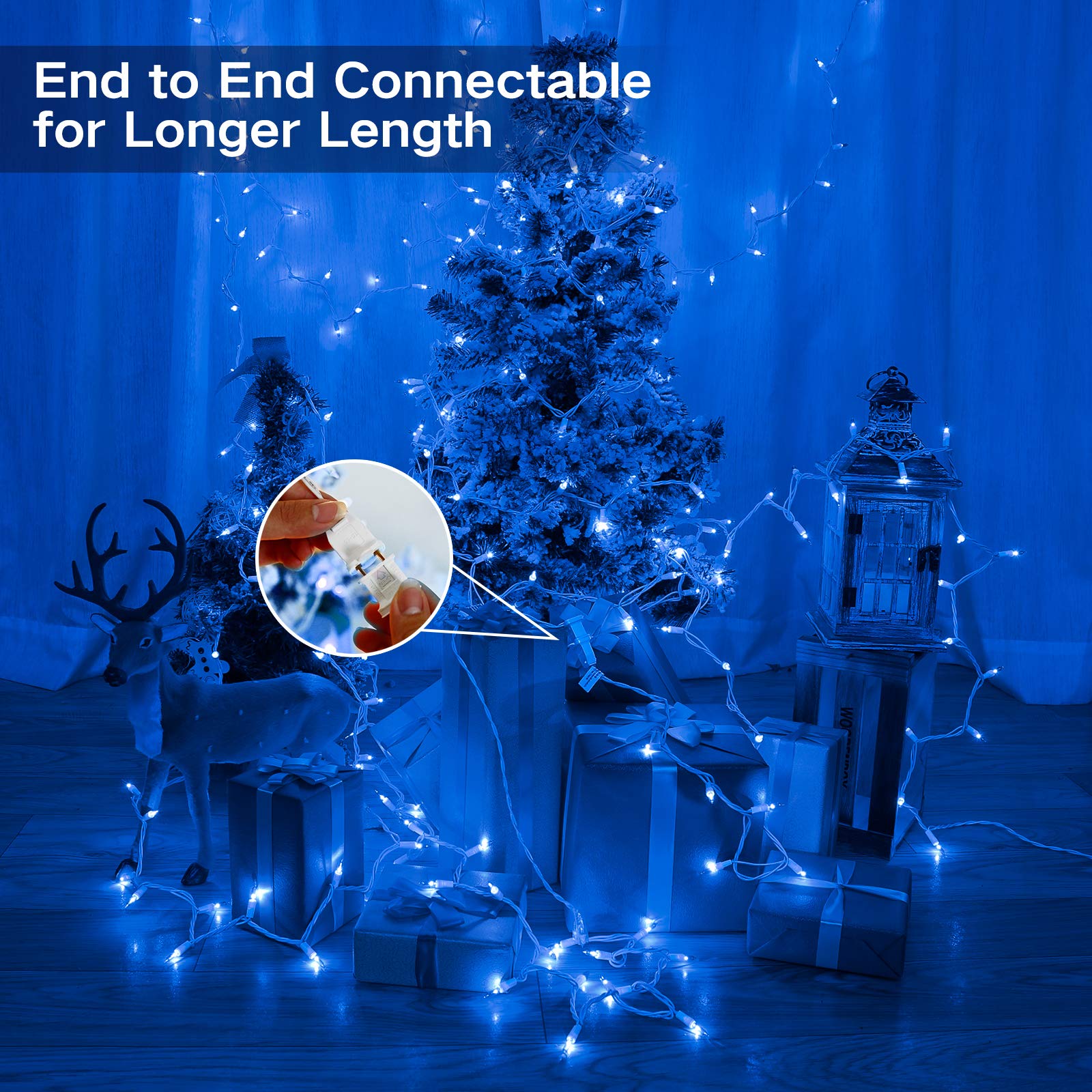 Brizled Christmas Lights, 600 Count 139.2ft Incandescent Mini Lights, Connectable 120V UL Certified for Xmas Wedding Bedroom Porch Decor, White Wire, Warm White