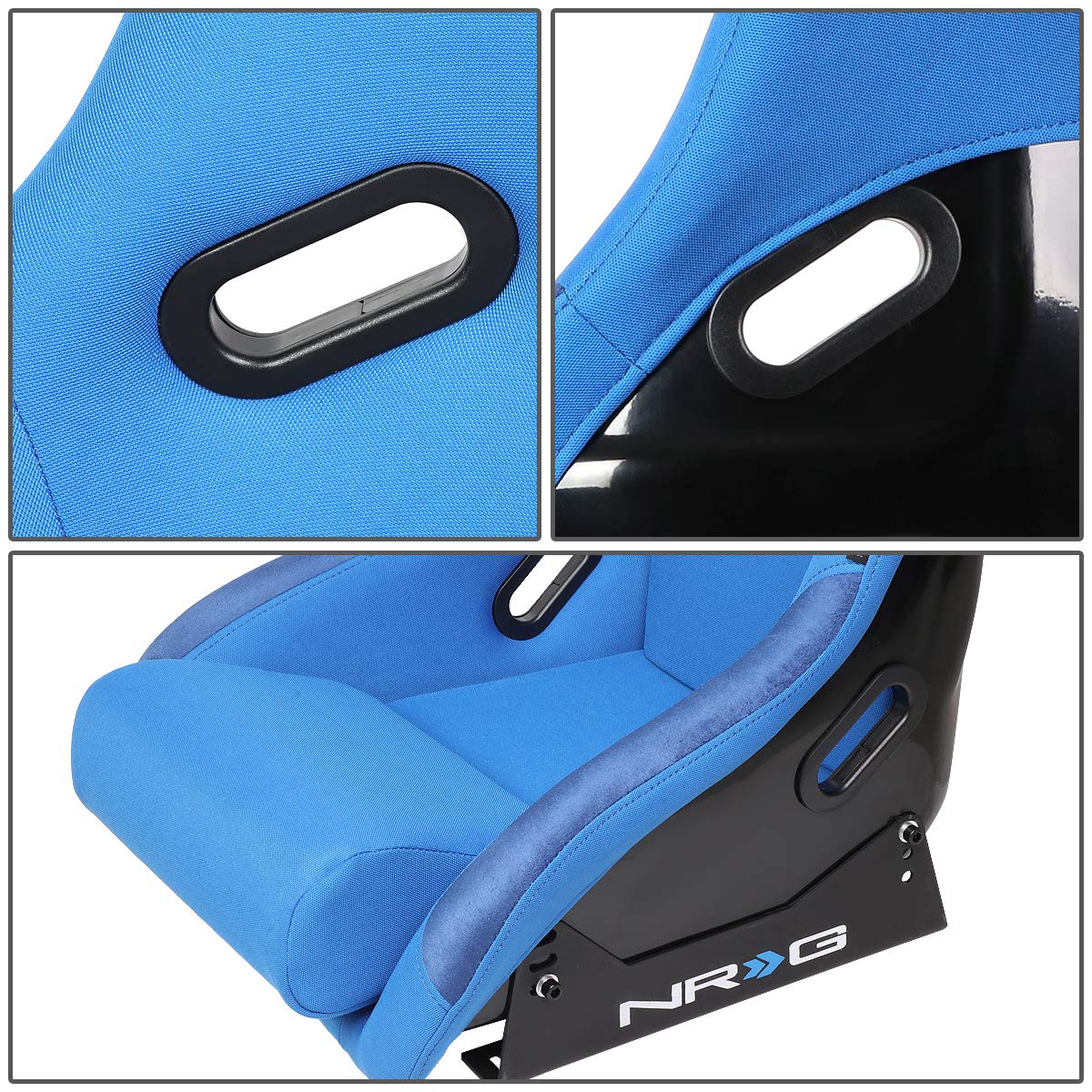 NRG Innovations NRG-FRP-330 Fiber Glass Fixed Back Bucket Racing Seat (Small), 4 pt Harness Compatibility, Black Seat Cover, 19"W X 18" D X 34" H